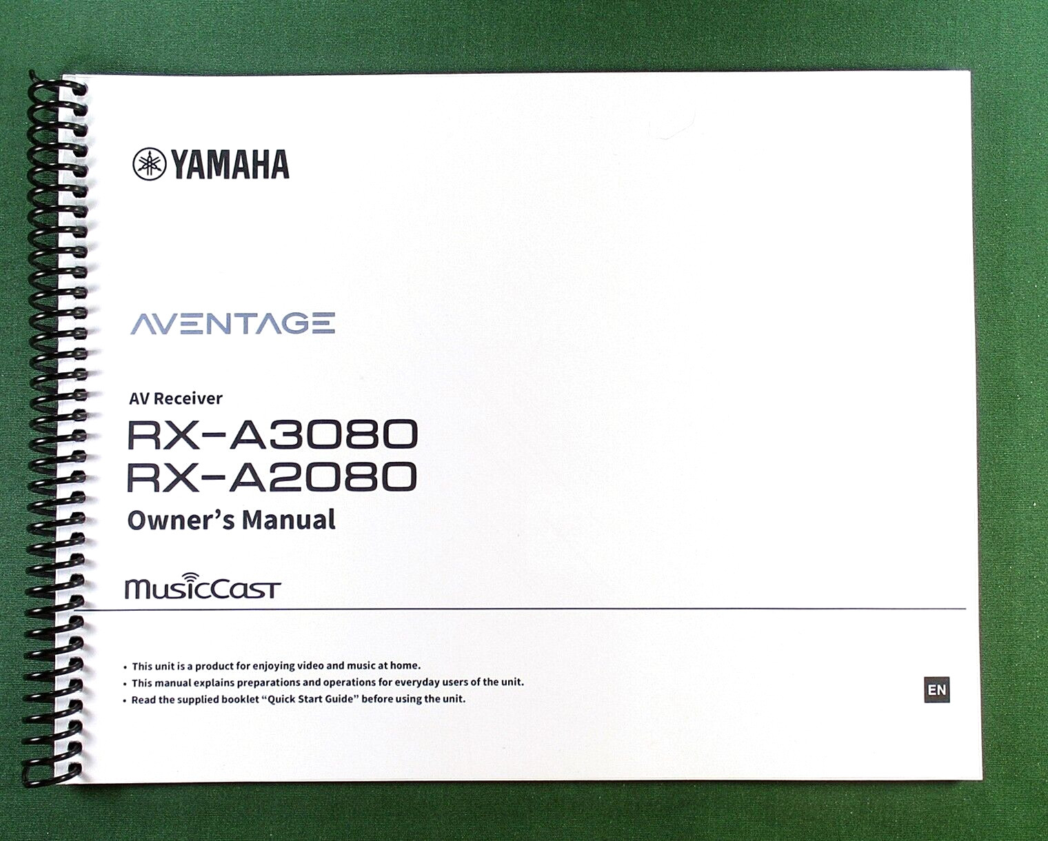Yamaha RX-A2080 Instruction Manual: Full Color 192 Pages & Protective Covers!