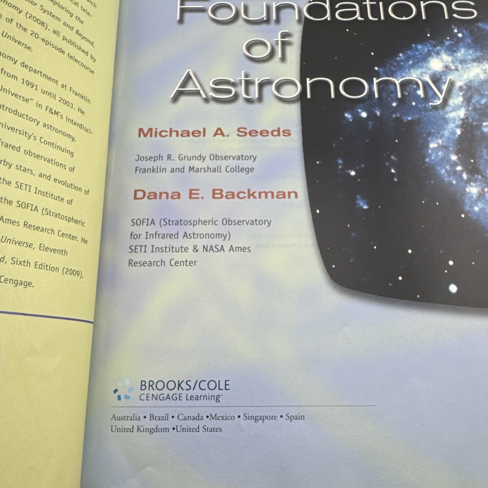 Foundations of Astronomy by Seeds & Backman 11th Edition Hardcover 2011