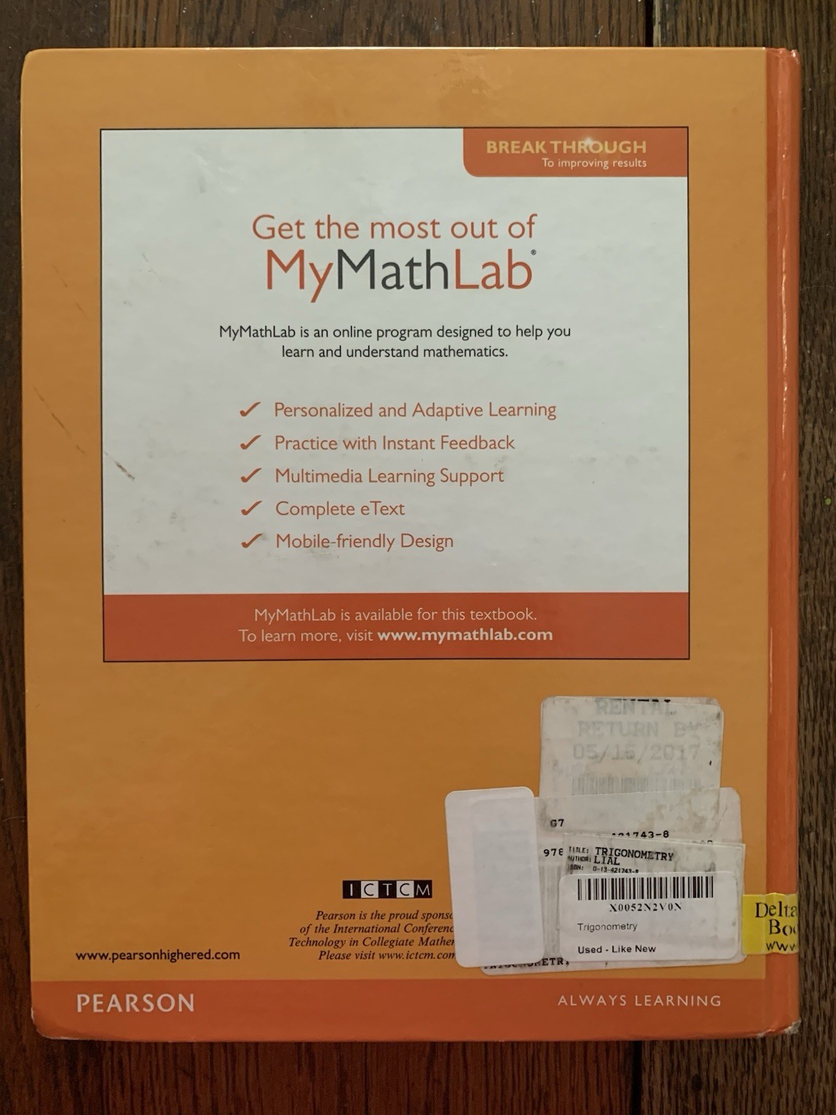 Trigonometry Book 11th Edition Lial 2017 Pearson Education 449 Pages Textbook