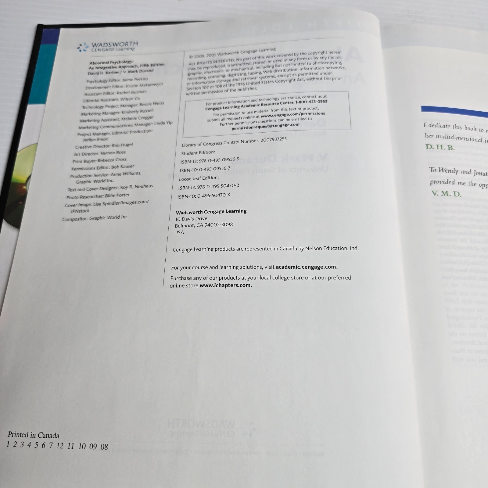 Abnormal Psychology: An Integrative Approach by David H. Barlow; V. Mark Durand