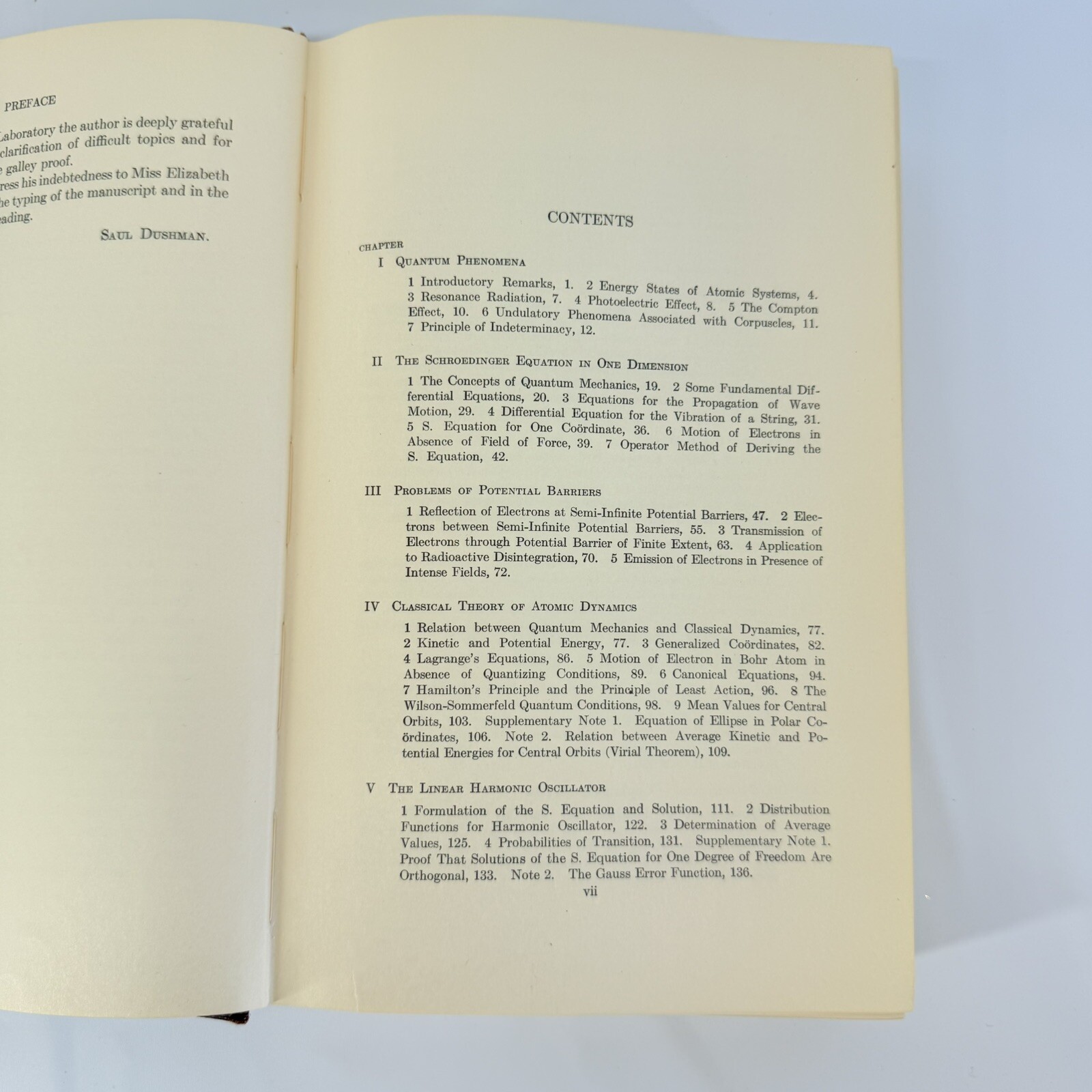 The Elements of Quantum Mechanics by Saul Dushman, John Wiley HC 1938