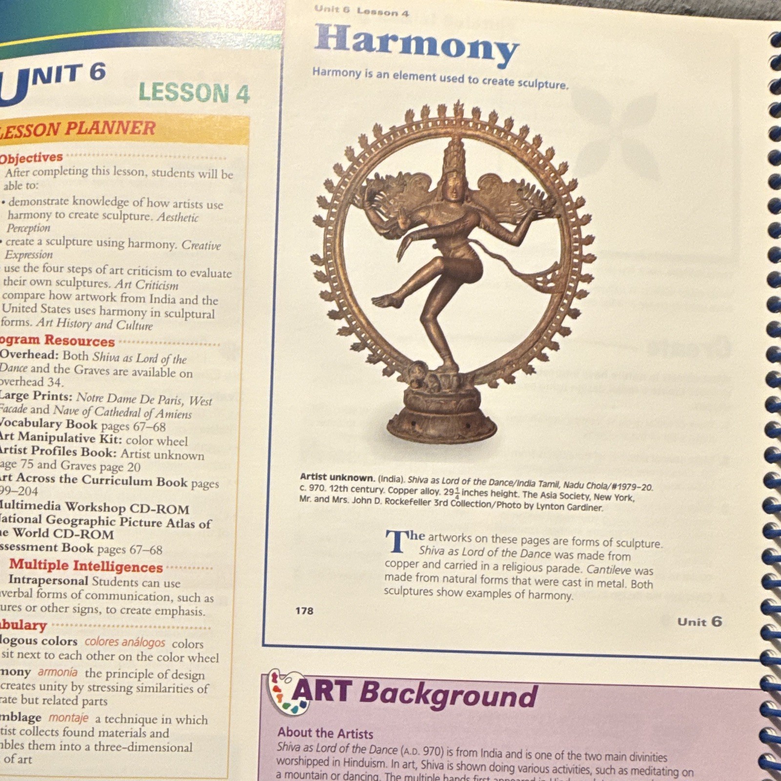 Art Connections Level 4 SRA/McGraw-Hill Teacher’s Ed Spiral Bound 1998 Very Good