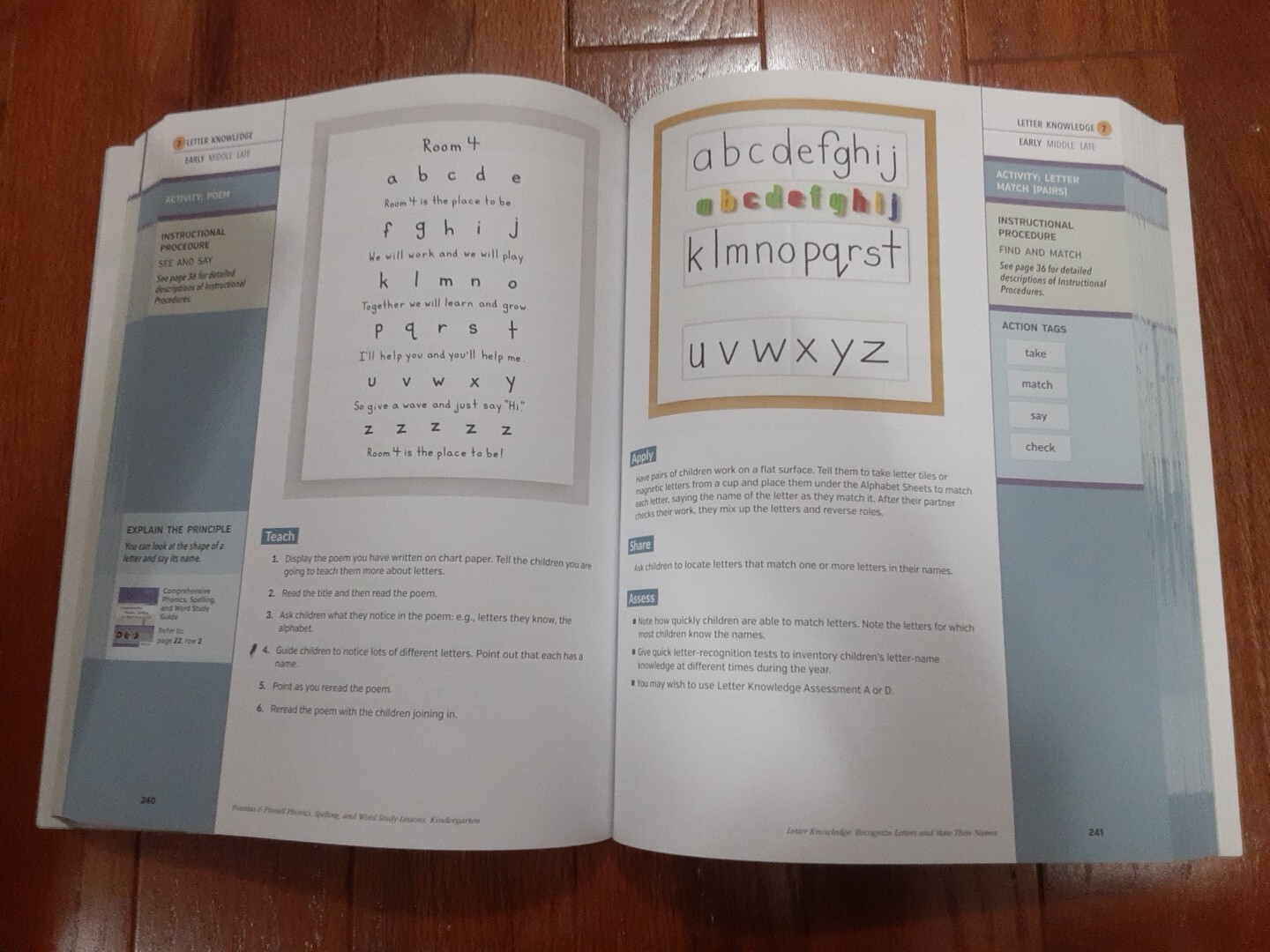 Fountas & Pinnell Phonics,Spelling, And Word Study Lessons Grade K GOOD
