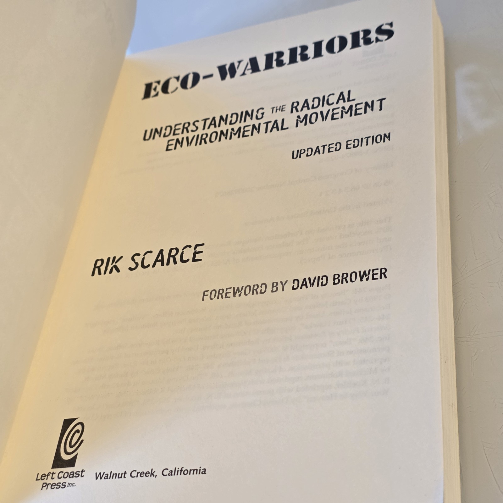 Eco-Warriors Updated Edition Rik Scarce Radical Environmental Movement Book