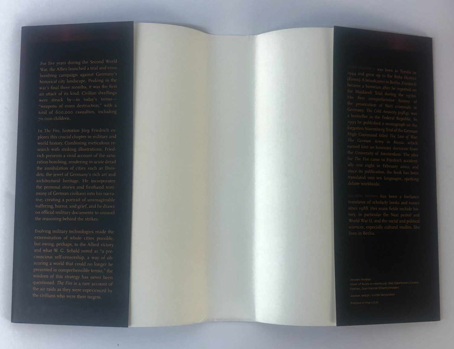 The Fire The Bombing of Germany 1940-1945 Jorg Friedrich Hardcover DJ