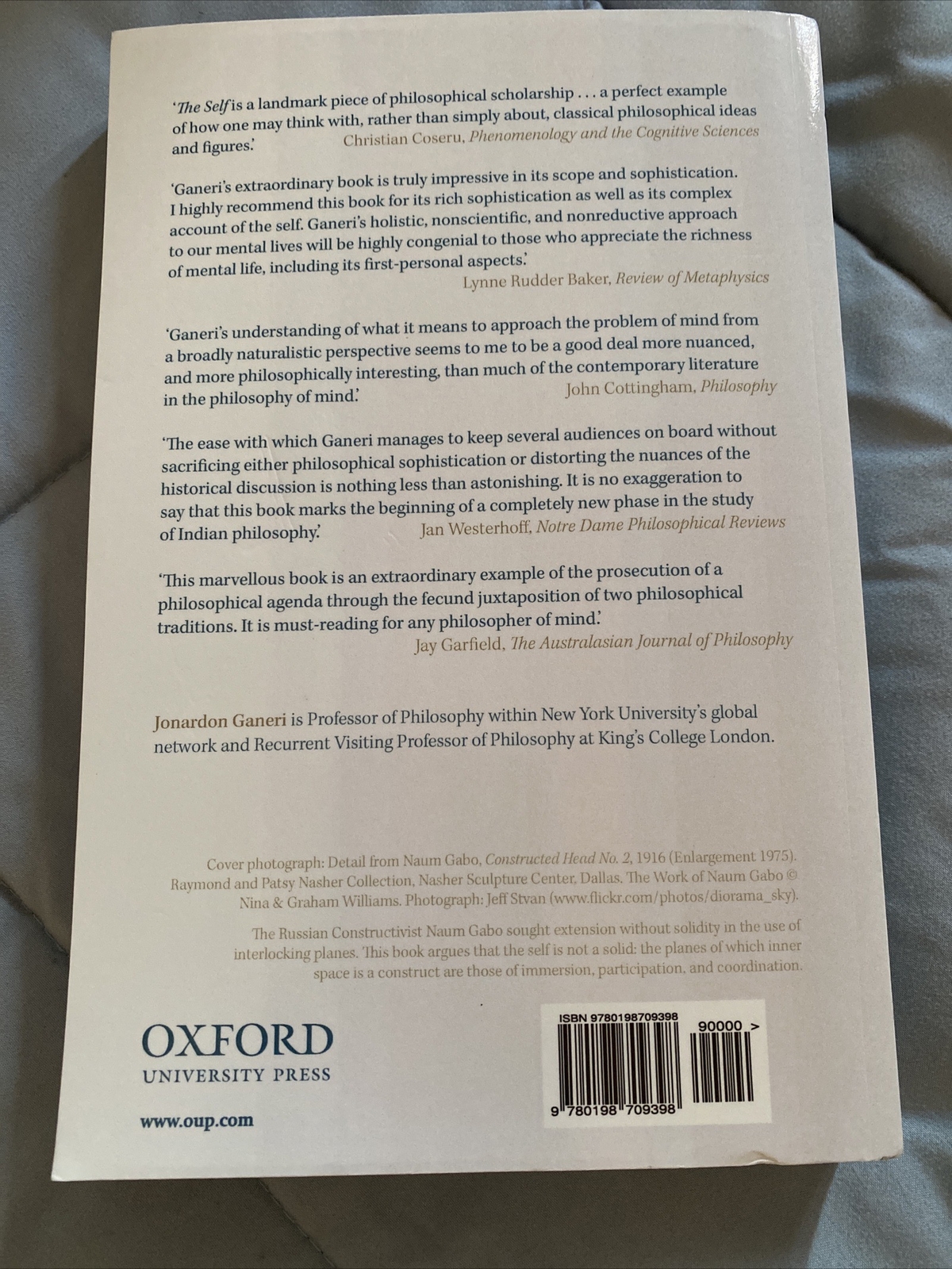 The Self Naturalism Conciousness Jonardon Ganeri Paperback