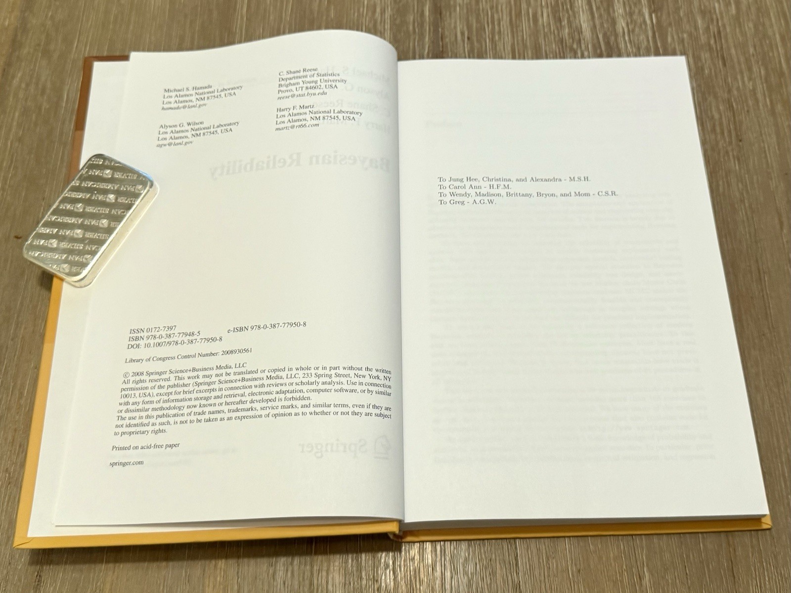 Bayesian Reliability by M. Hamada; A. Wilson; C. Shane Reese & H. Martz 2008 HC