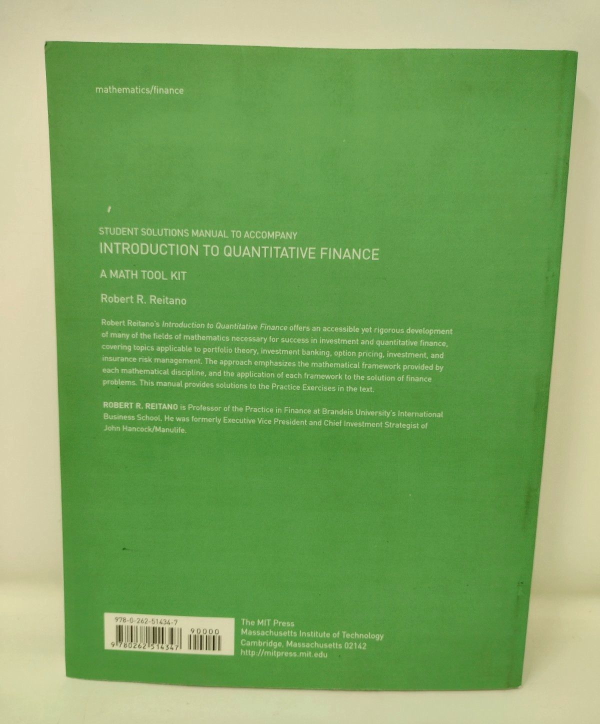 Student Solutions Manual to Accompany Introduction to Quantitative Finance PB