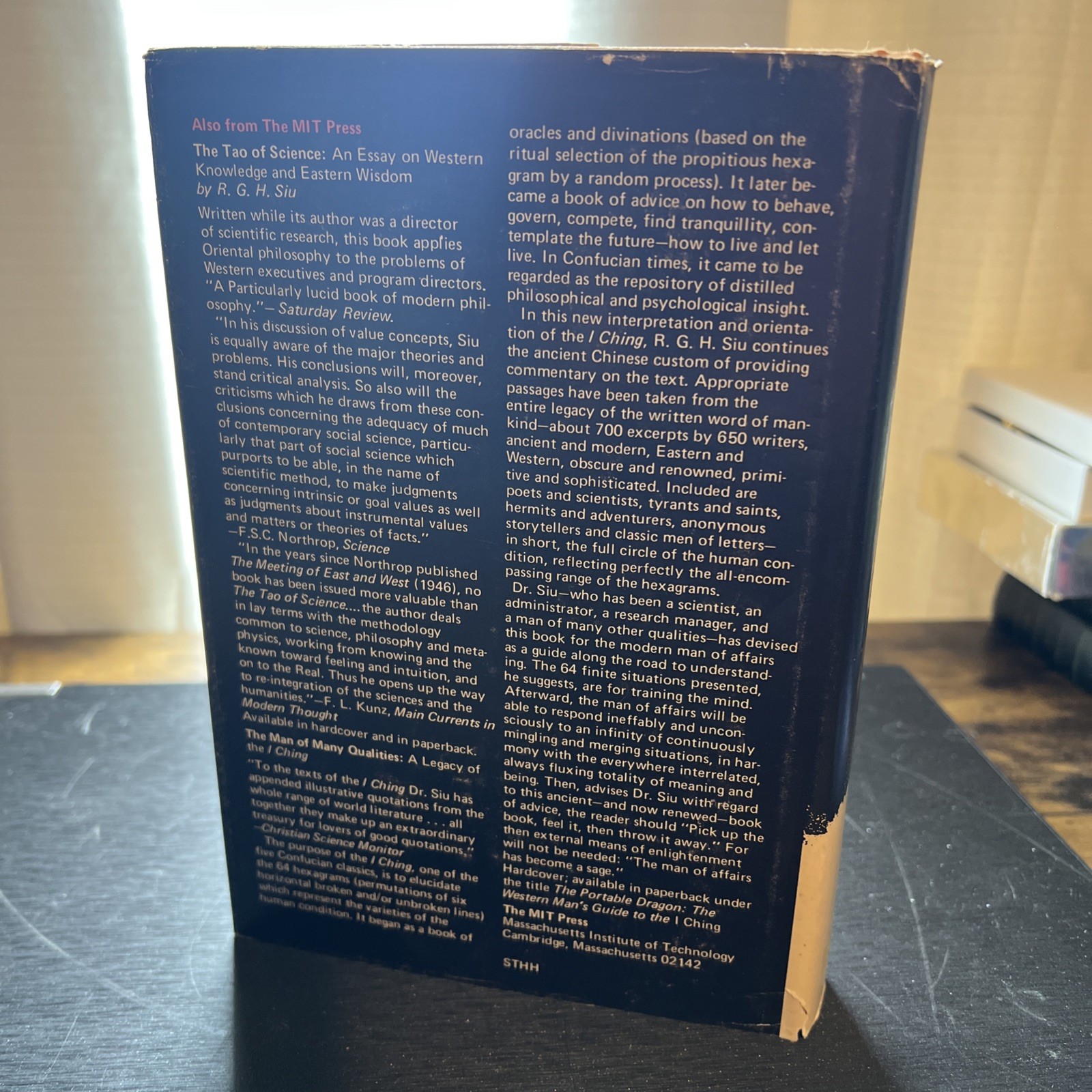 Ch’i : A Neo-Taoist Approach to Life by R. G. H. Siu (1974, HC/DJ) MIT Press VTG