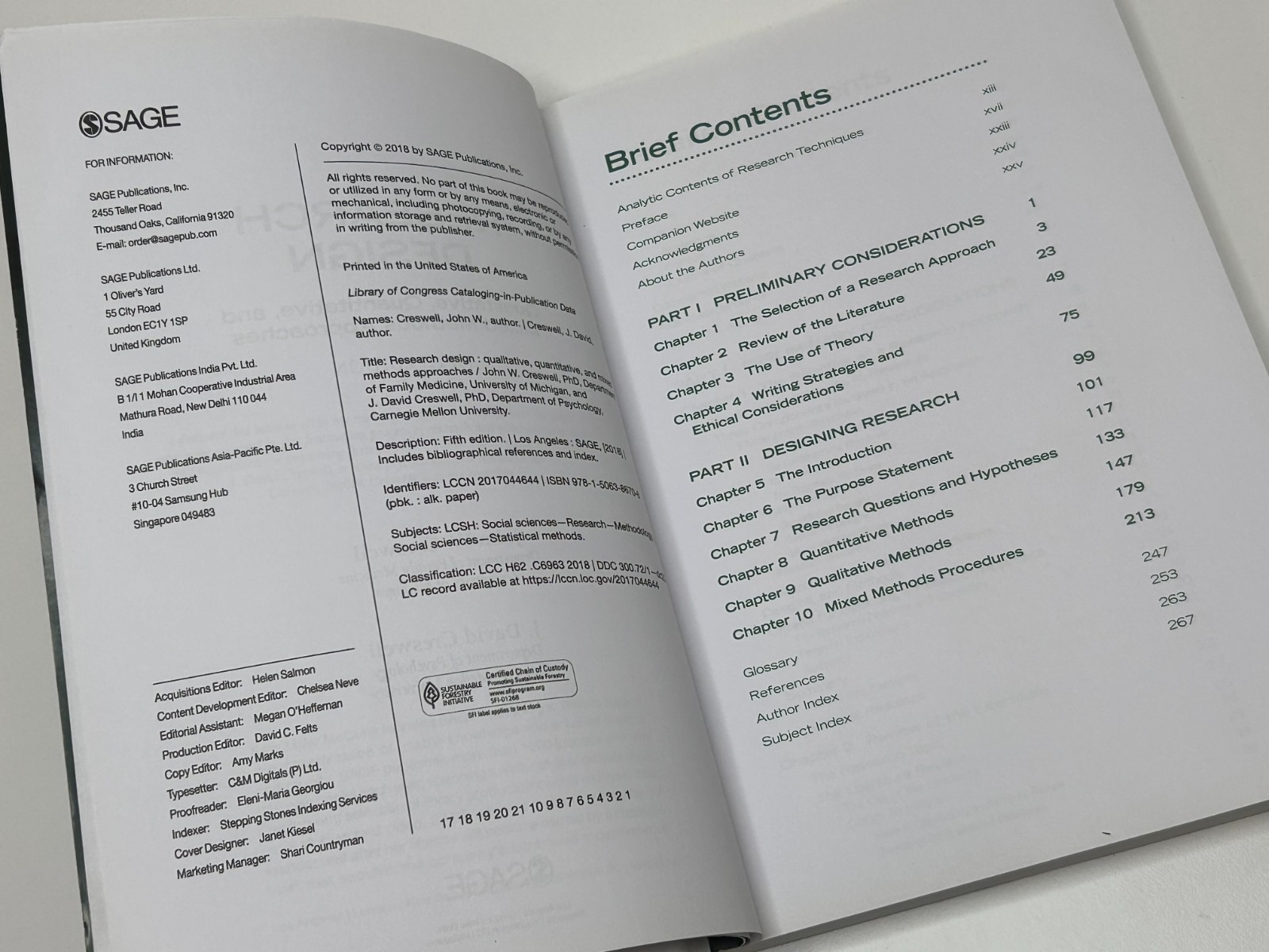 Research Design: Qualitative Quantitative & Mixed Method Approaches, 5th Ed.