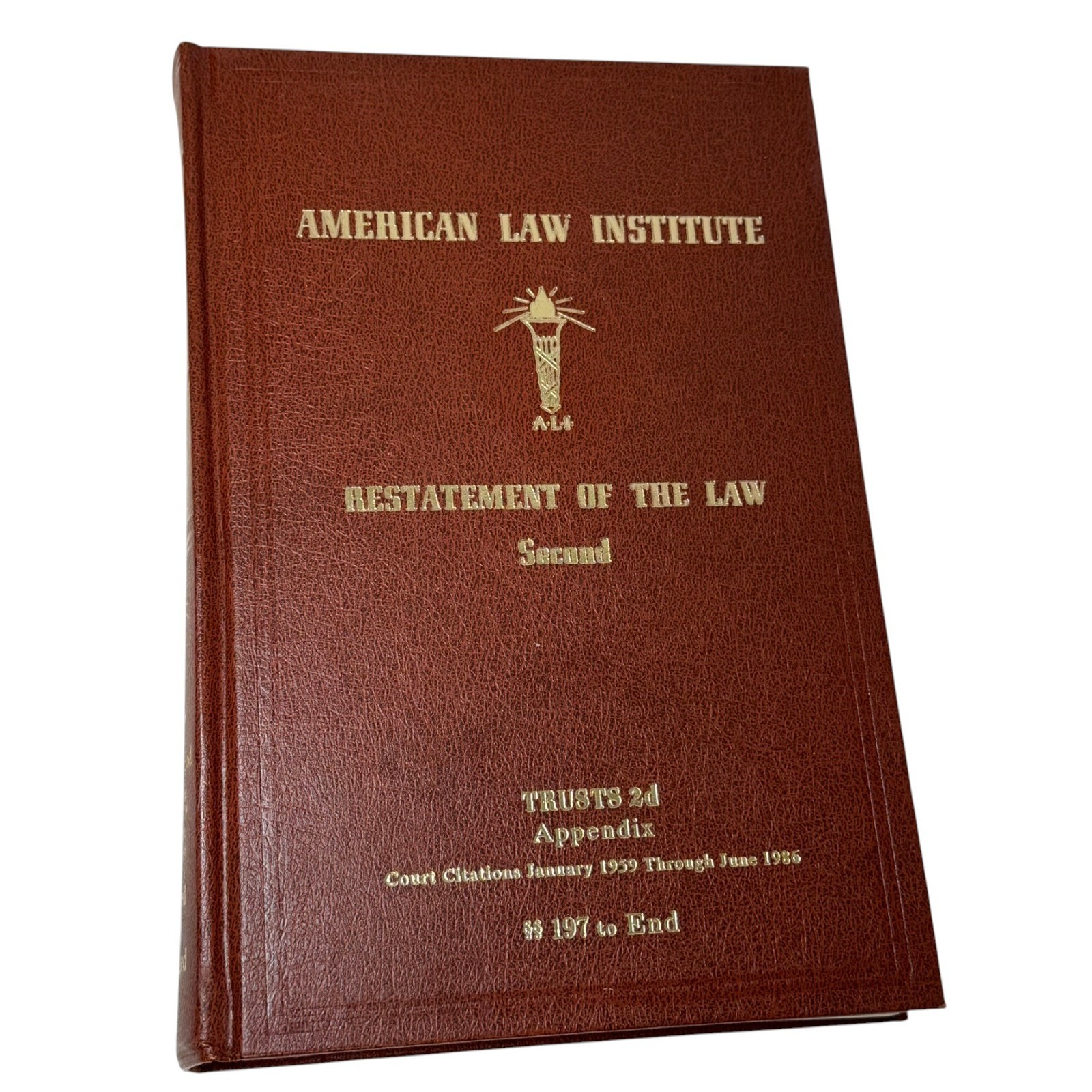 Restatement Of The Law Second TRUSTS 2D Appendix 197 – End ALI Law Book