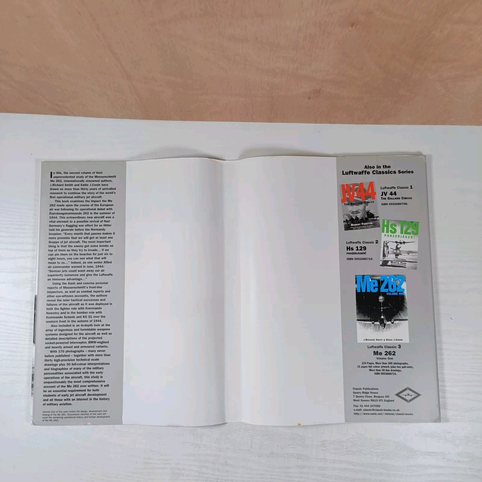 Me 262, Volume Two; Smith, J. Richard; First Edition, Classic, Hardback