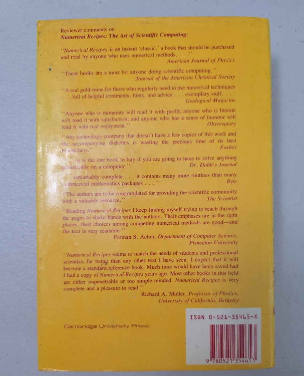 Numerical Recipes in C The Art of Scientific Computing First Edition