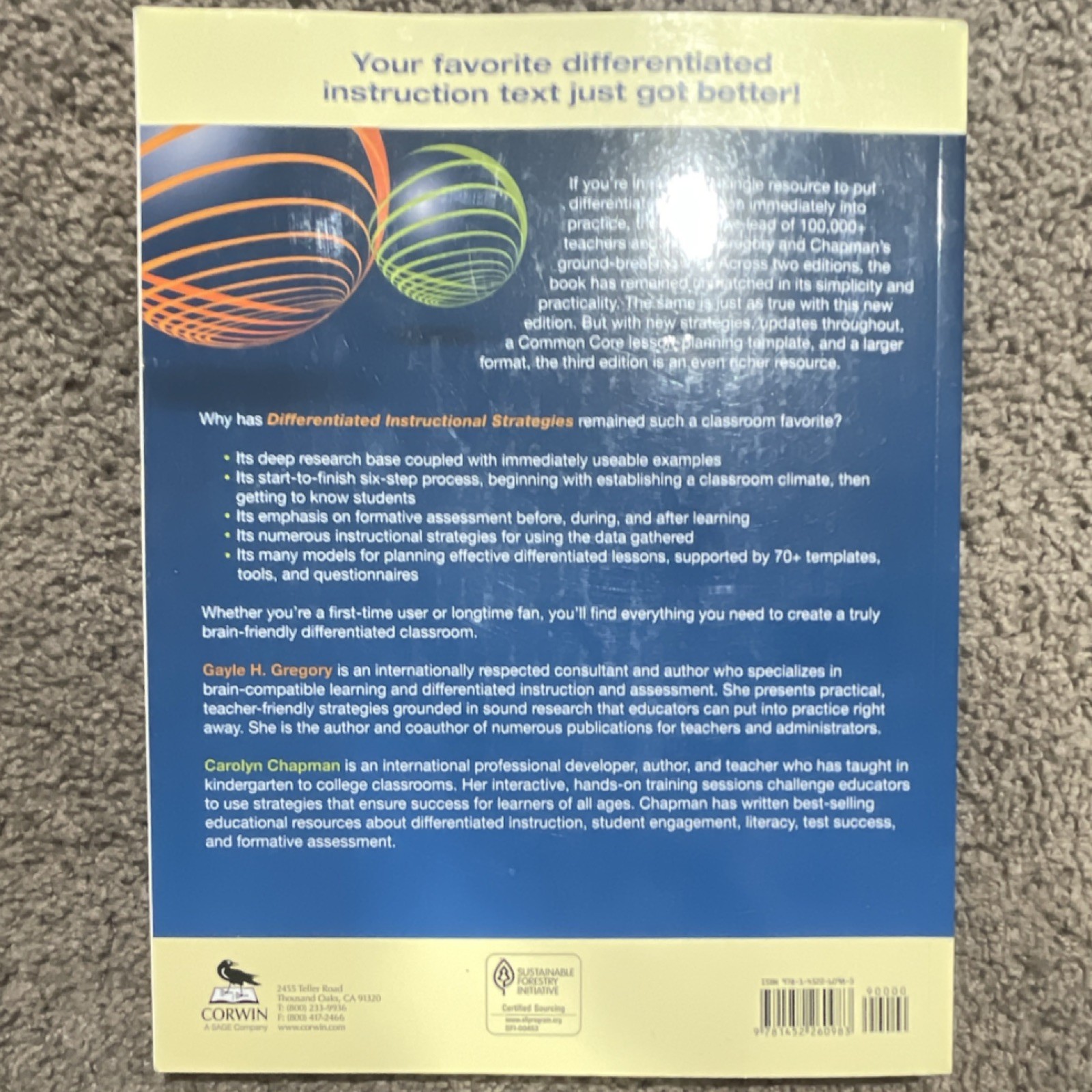 Corwin Differentiated Instructional Strategies 3rd Ed Gregory Paperback
