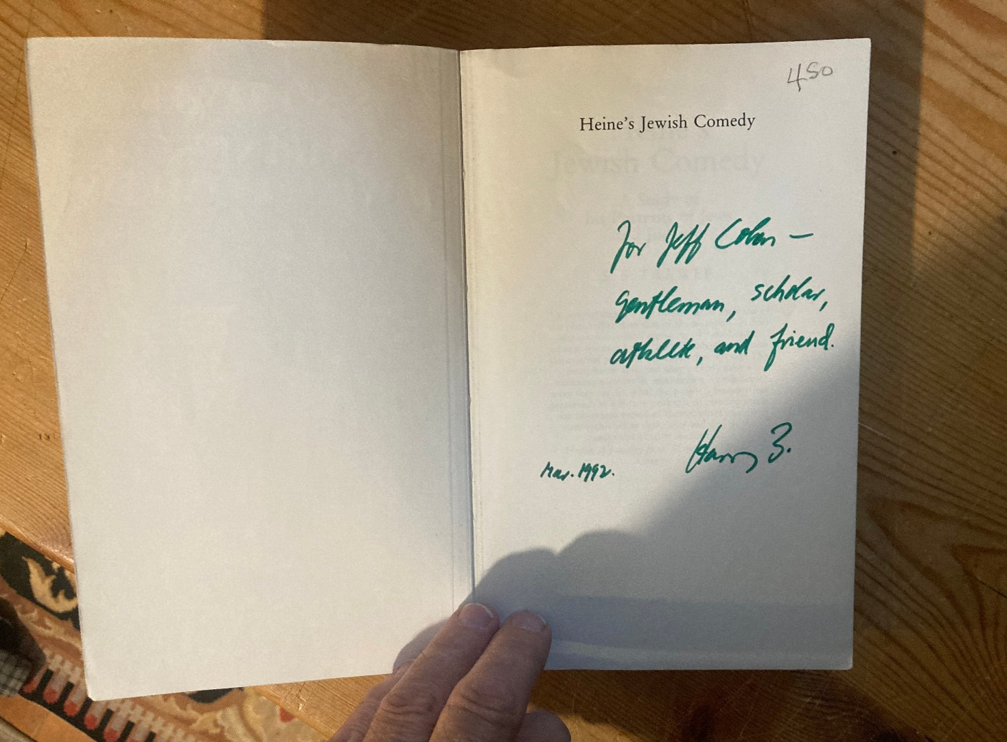 Heine’s Jewish Comedy: A Study of His Portraits of Jews and Judaism