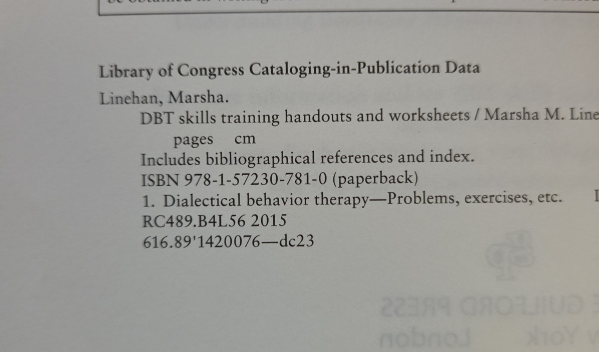 DBT Skills Training Handouts & Worksheets 2nd Ed, Linehan