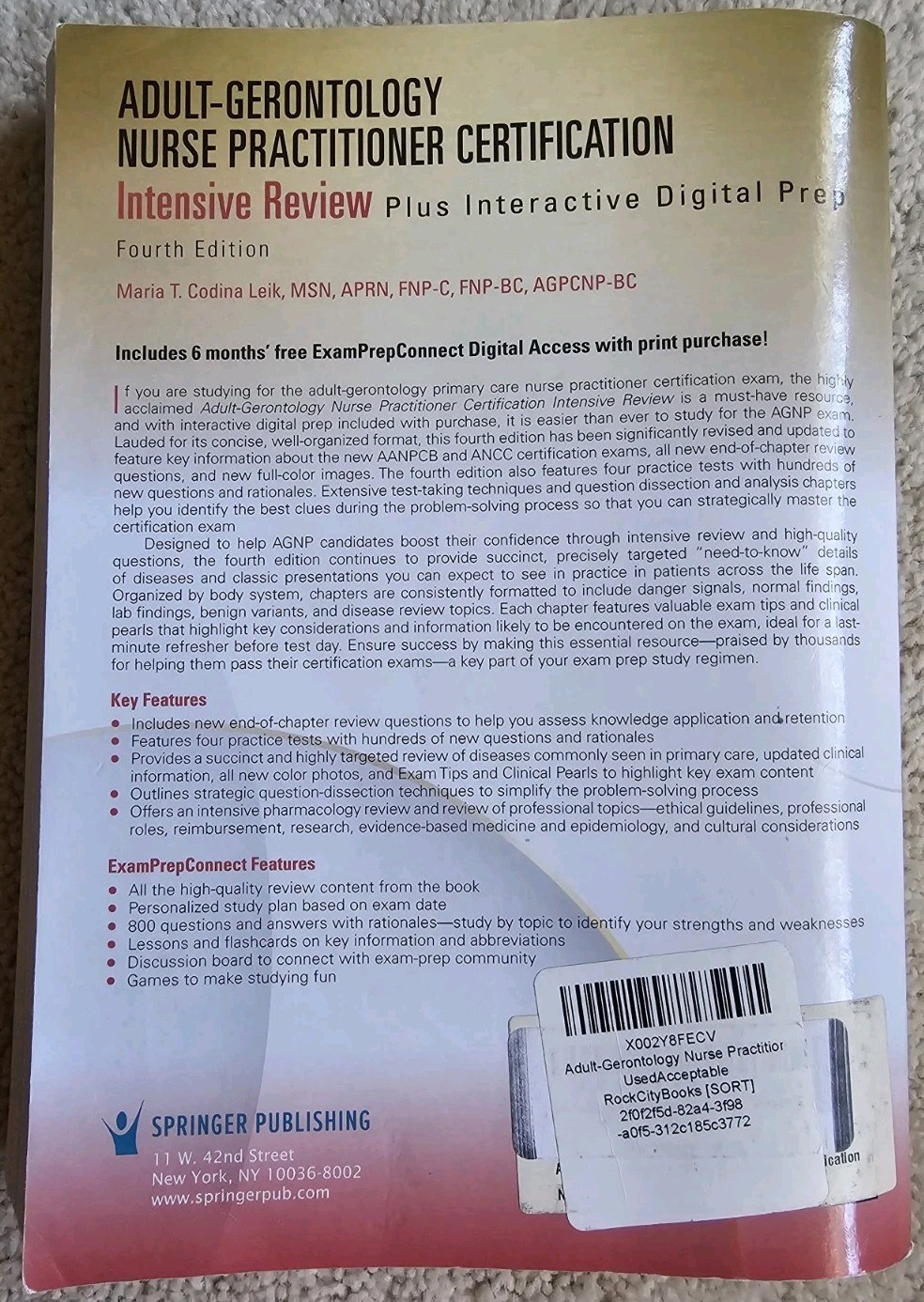 Adult-Gerontology Nurse Practitioner Certification Intensive Review 4th Ed Leik