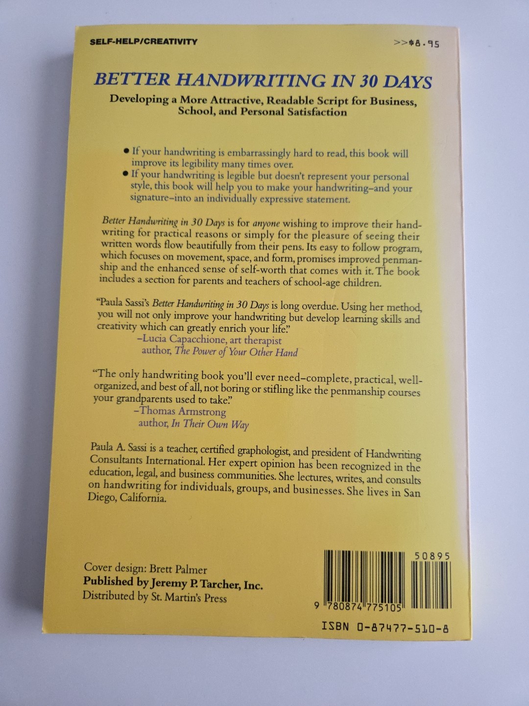 Better Handwriting in Thirty Days by Paula A. Sassi (1989, Trade Paperback)