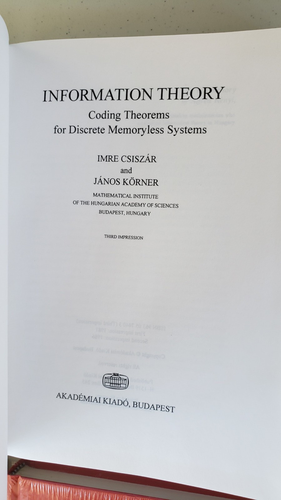 Information Theory Books Lot 4 NOS Picinbono Blahut Oswald Csiszor