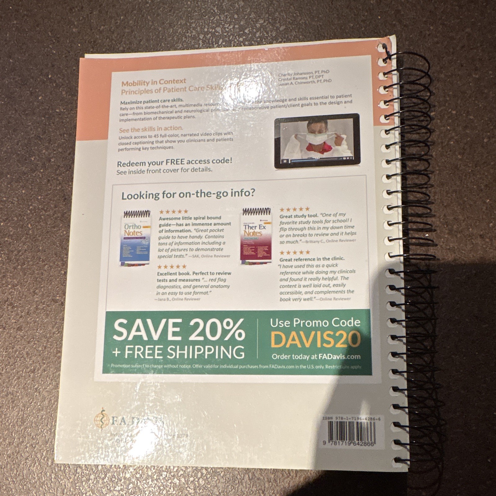 F.A. Davis Mobility in Context Patient Care Skills 3rd Ed Spiral 2018 608p