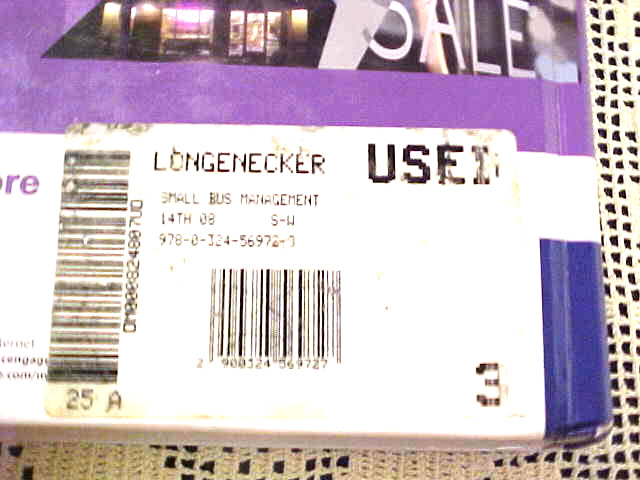 College Book Longenecker Small Business Management 14e 744 Pages Printed Canada
