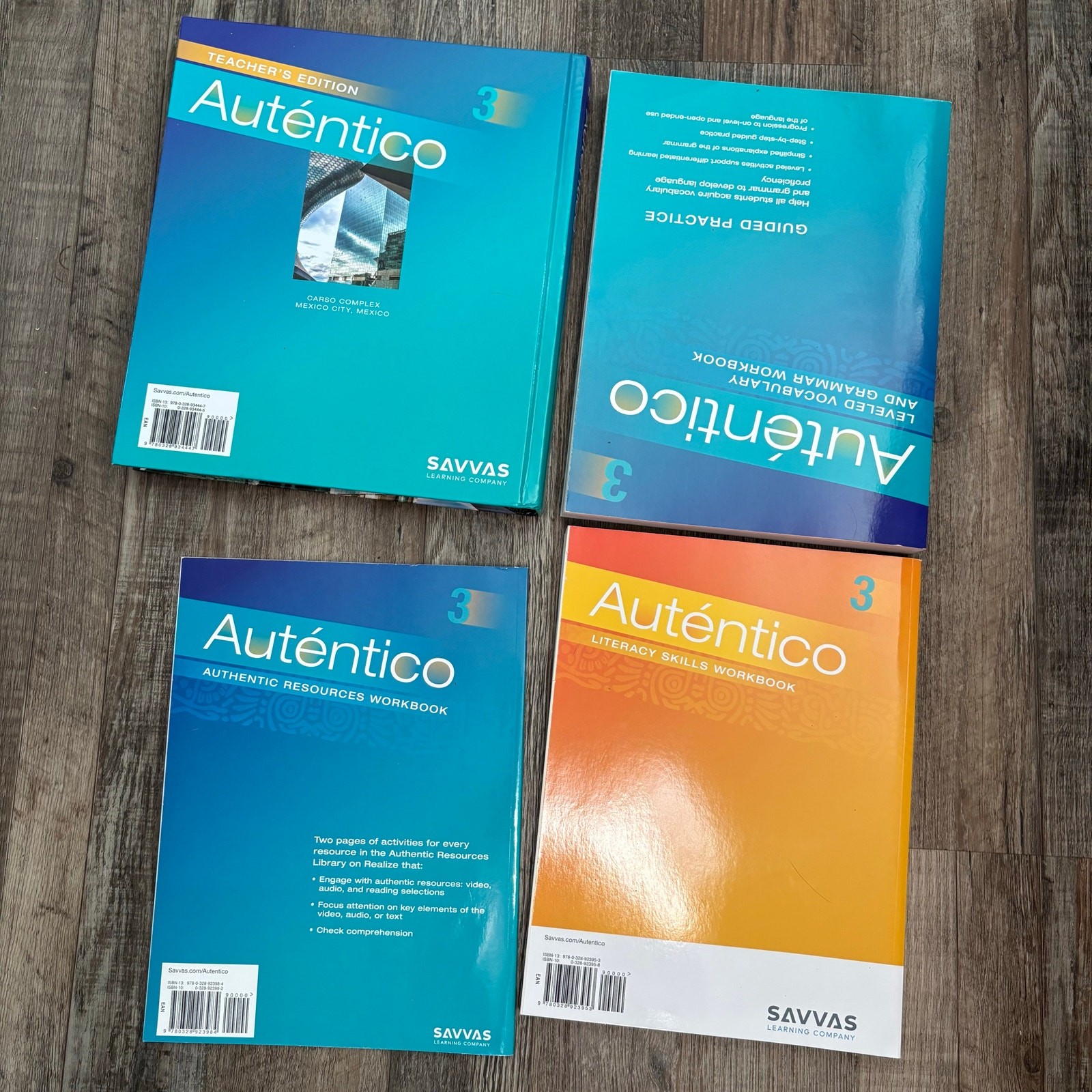 Savvas Autentico Level 3 Teacher’s Edition Workbooks Lot