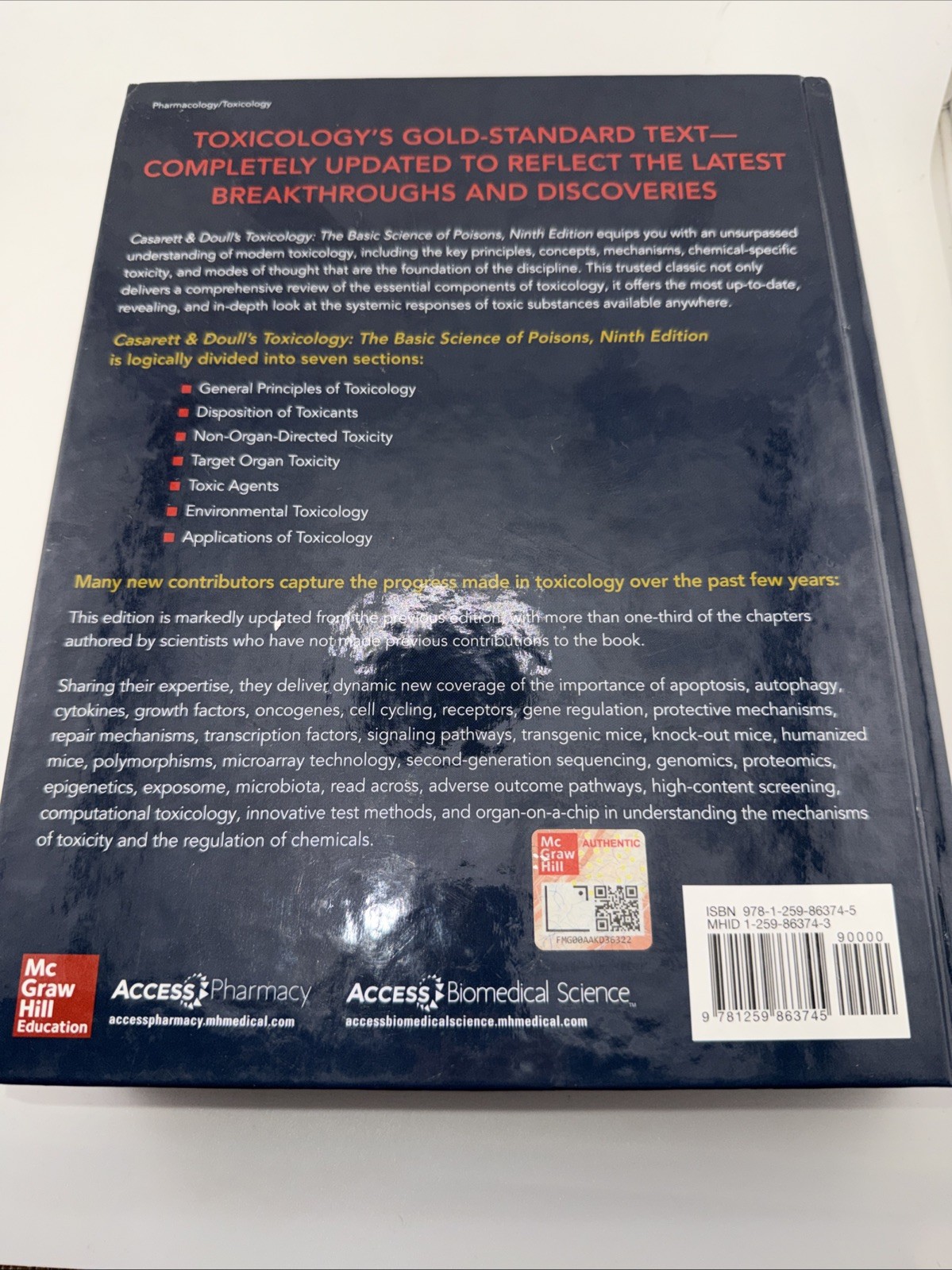 Casarett & Doull’s Toxicology: the Basic Science of Poisons, Ninth Edition by…