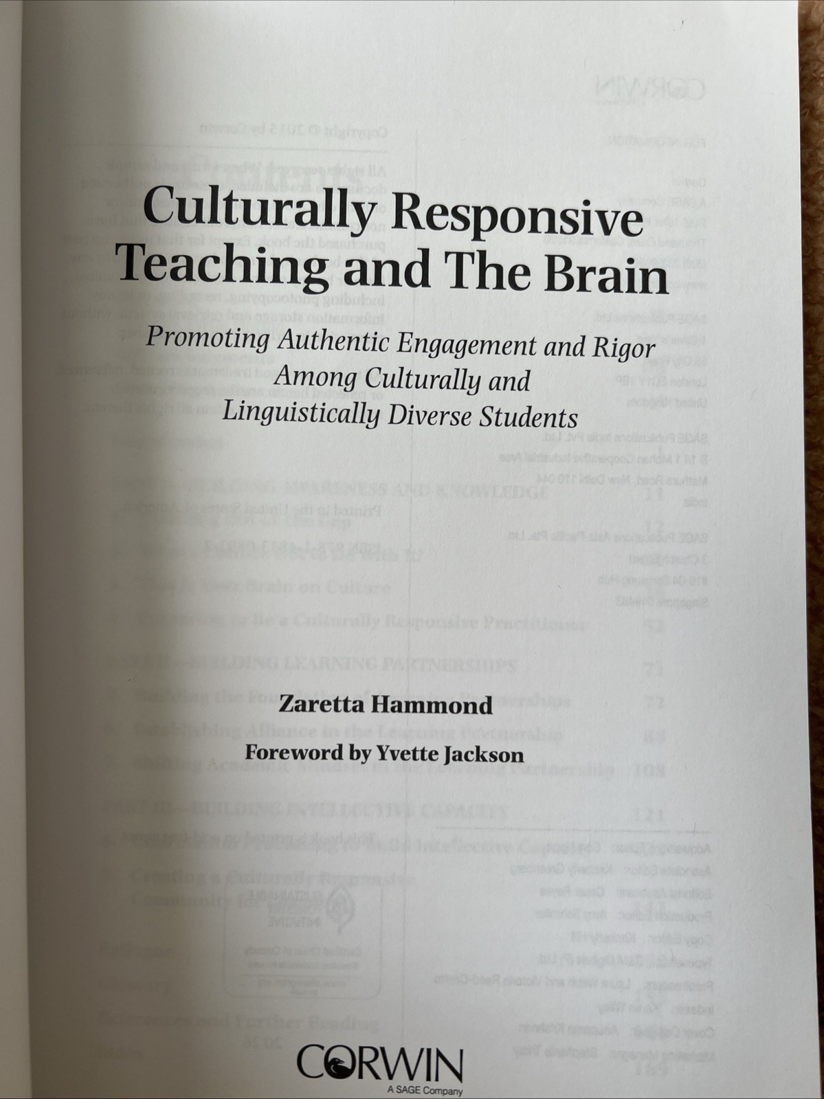 Culturally Responsive Teaching and the Brain : Promoting Authentic Engagement…