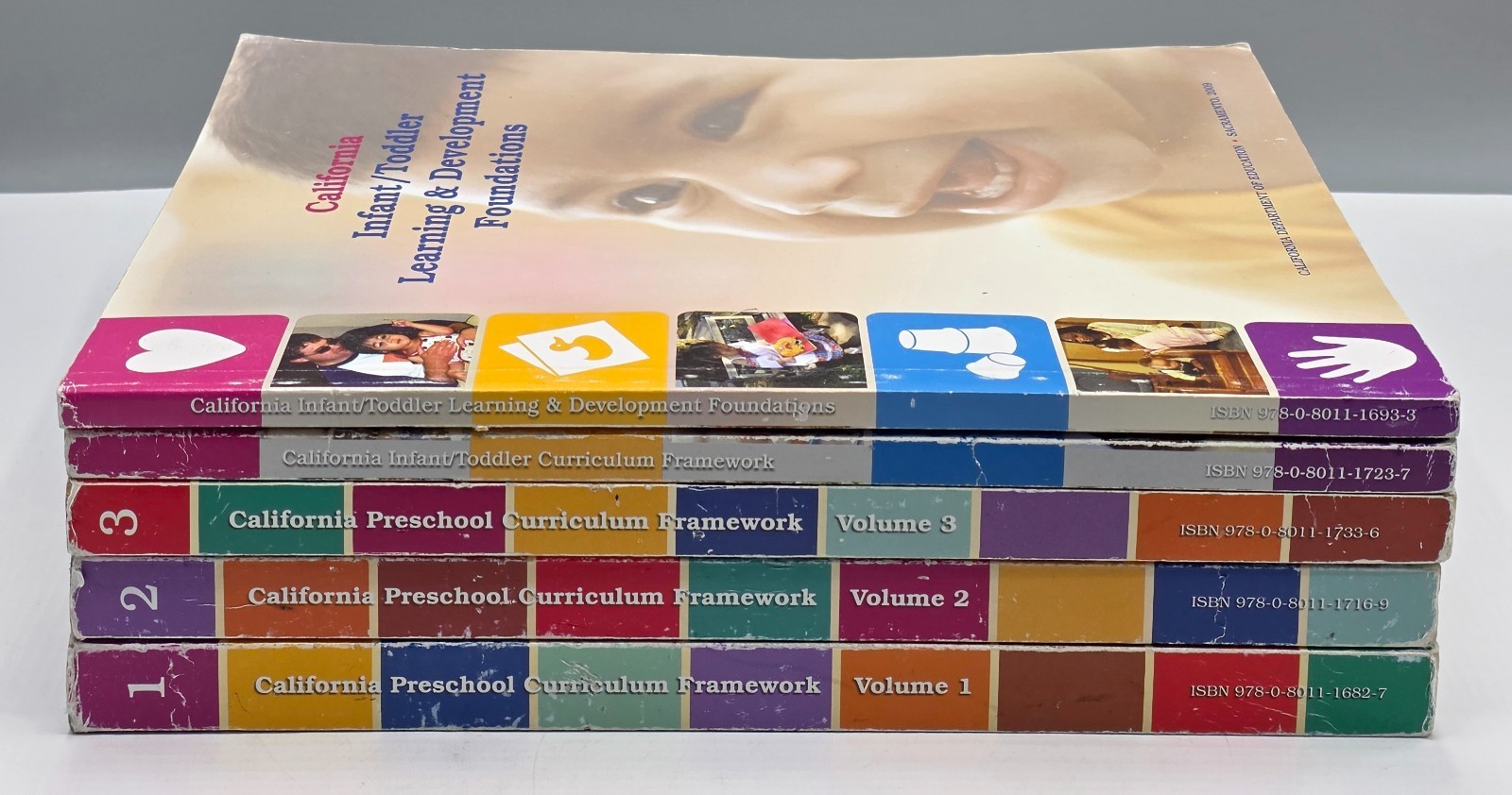 California Preschool Curriculum Framework Vol 1-3 + Infant Book LOT of 5 PB