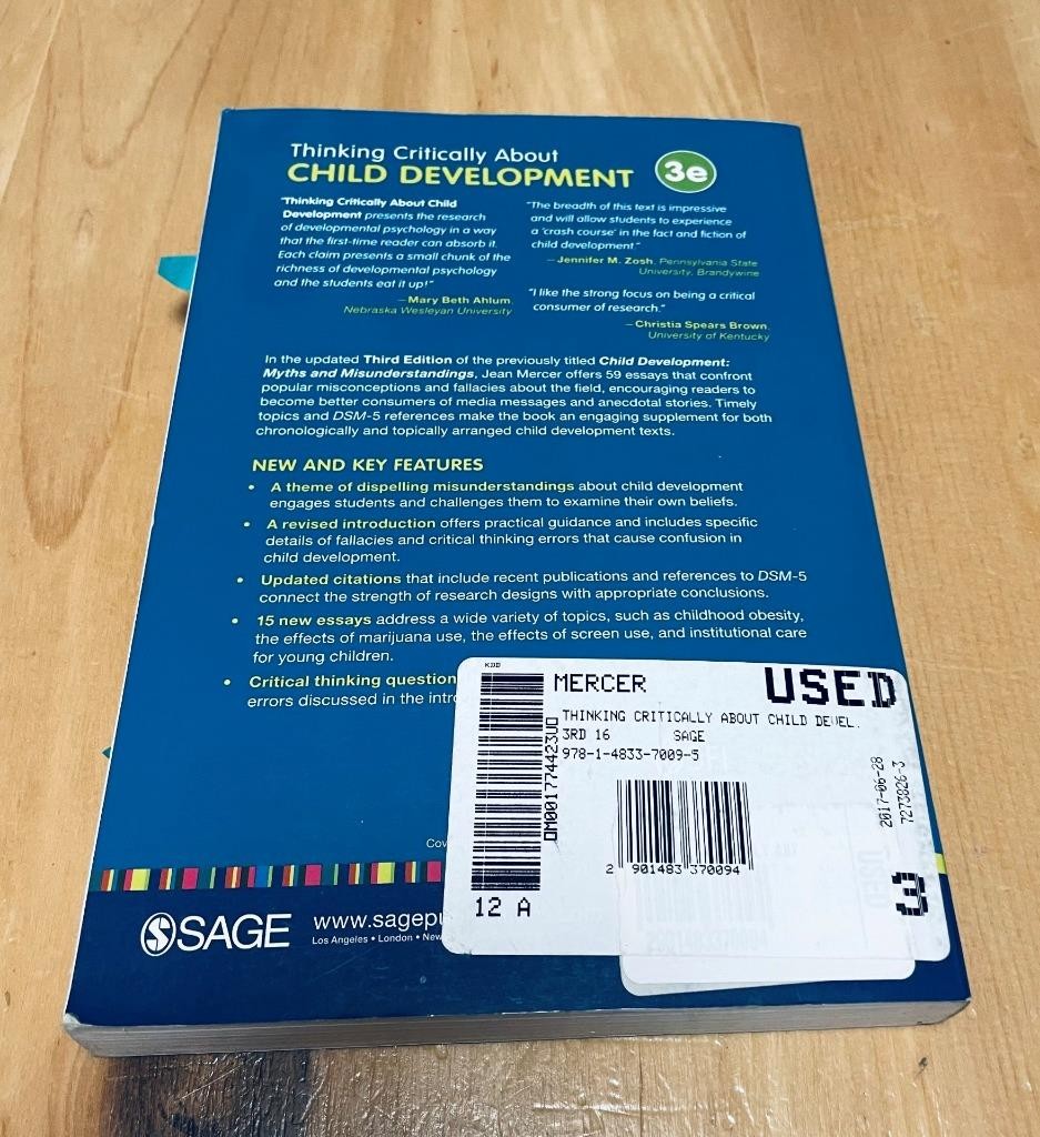 Thinking Critically about Child Development Edition 3 by Jean Mercer Paperback