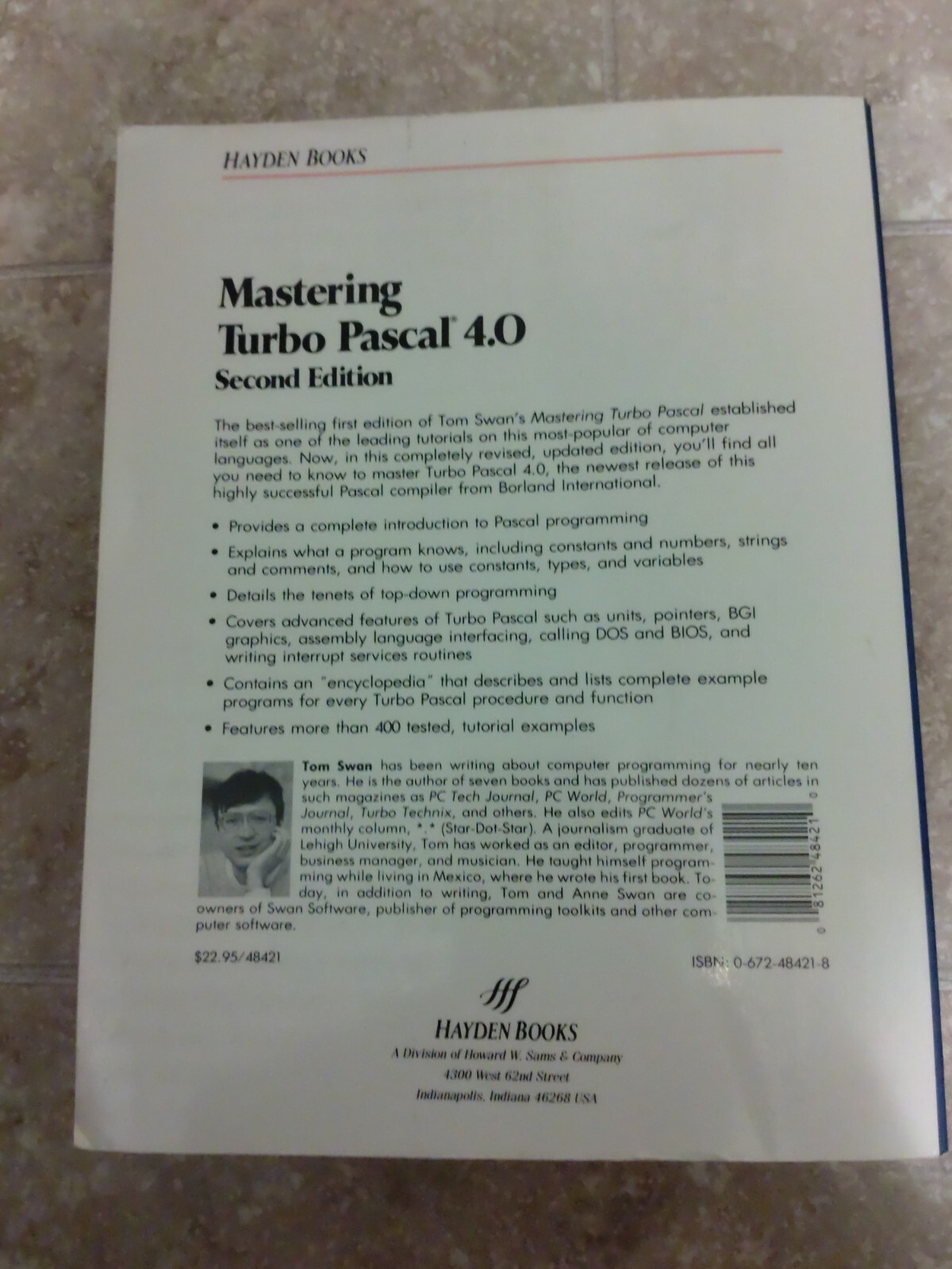 MASTERING TURBO PASCAL 4.0 By Tom Swan *Excellent Condition*