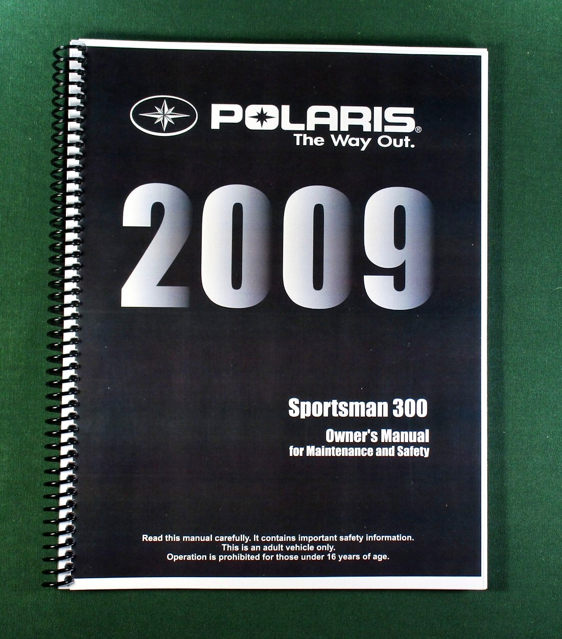 2009 Polaris Sportsman 300 ATV Owner’s Manual: 126 Pages & Protective Covers