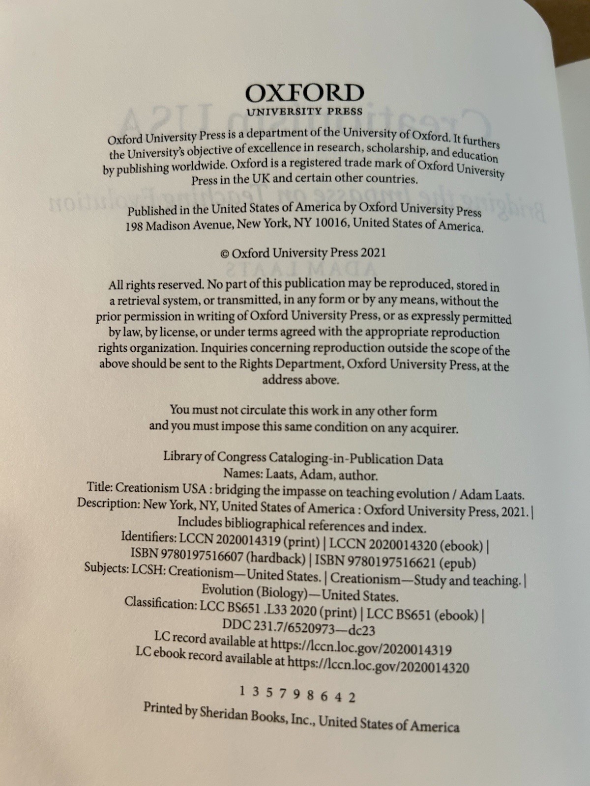 Creationism USA : Bridging the Impasse on Teaching Evolution by Adam Laats…