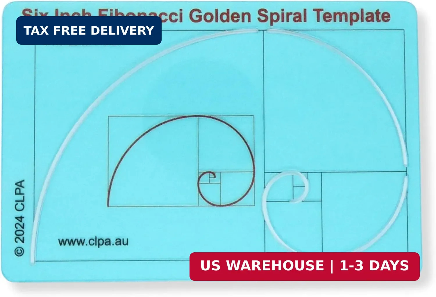 6″ Fibonacci Spiral Stencil Template – Golden Ratio Tool for Drawing – Fibonacci