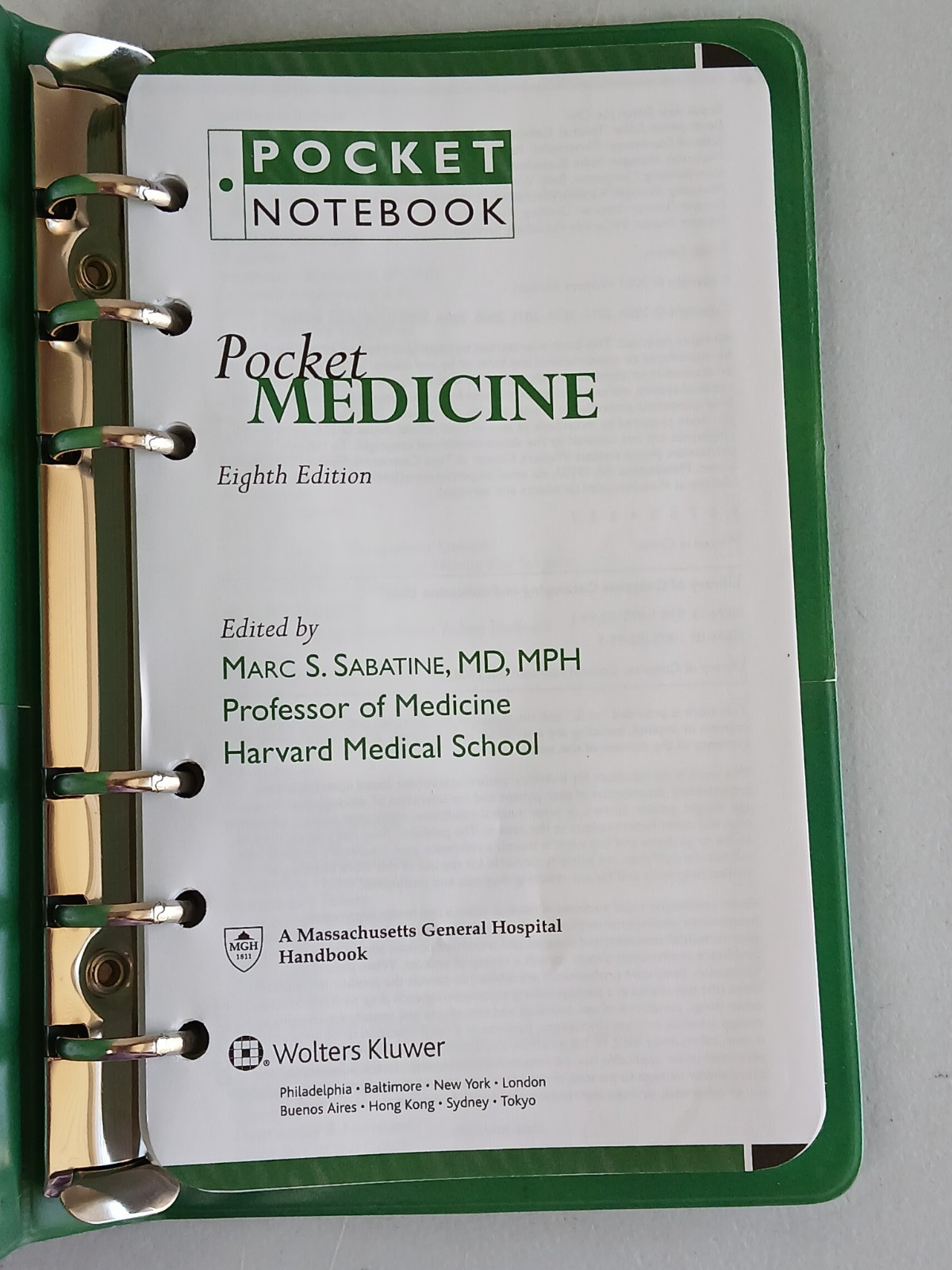 Marc Sabatine POCKET MEDICINE Ringbound Notebook 8th Edition 2022 EUC
