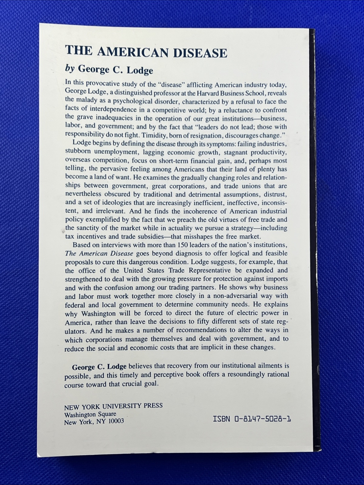 George C. Lodge American Disease (Paperback)