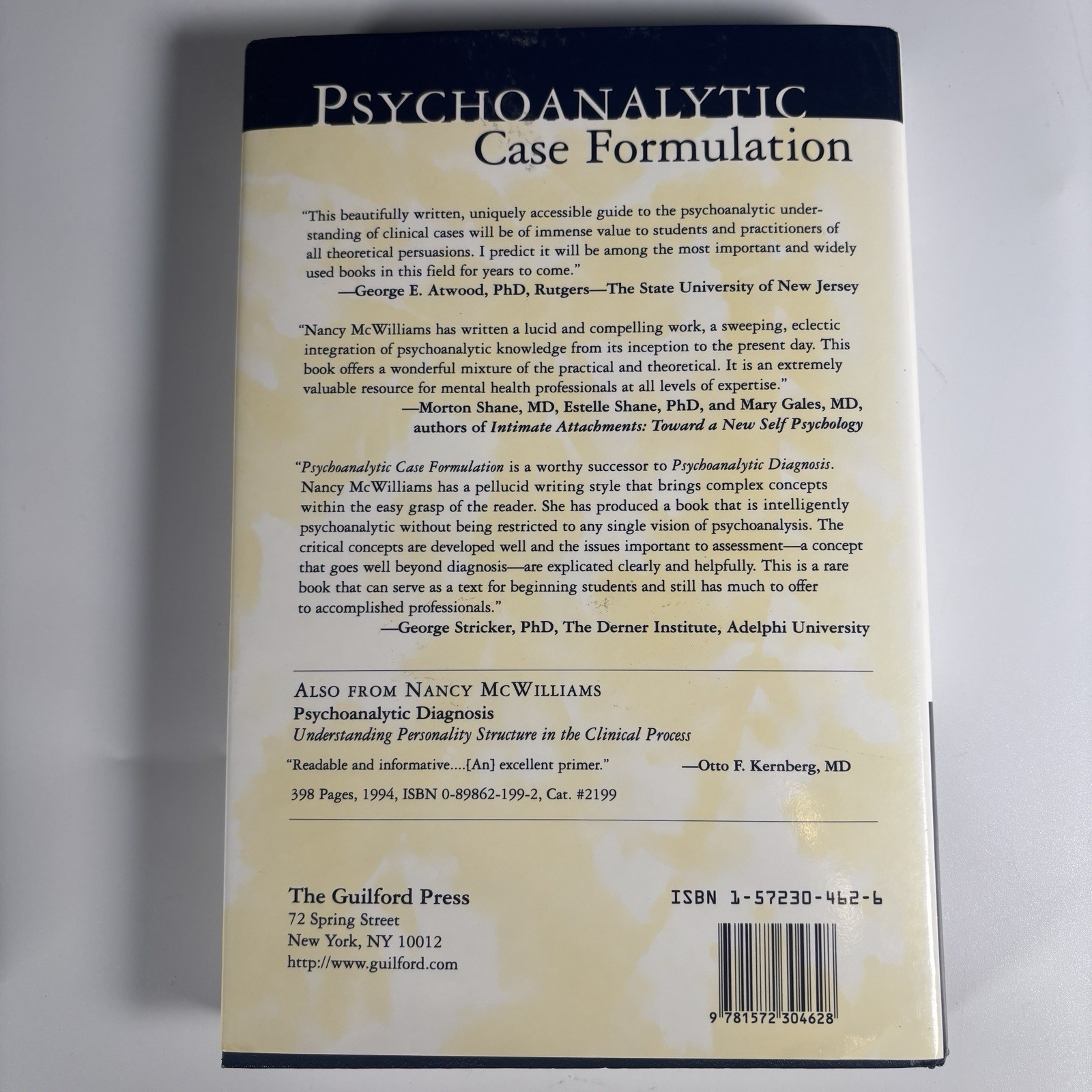 Psychoanalytic Case Formulation by McWilliams Nancy Book Psychology Highlighting