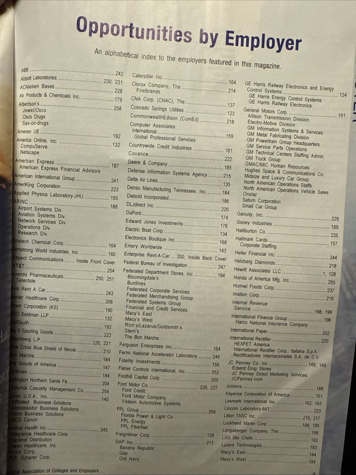 Job Choices Diversity Edition Magazine 2001 44th 288 Pages Careers