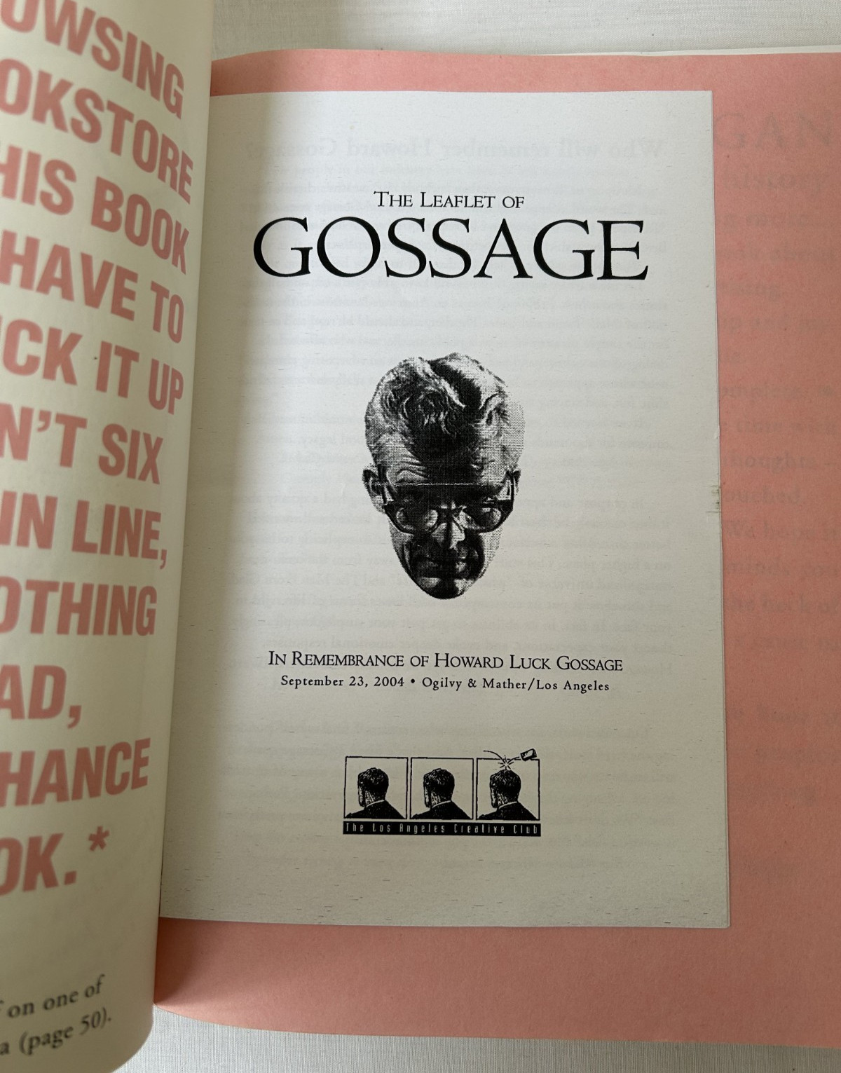 Book of Gossage by Howard L. Gossage (1995, Trade Paperback) [HM]