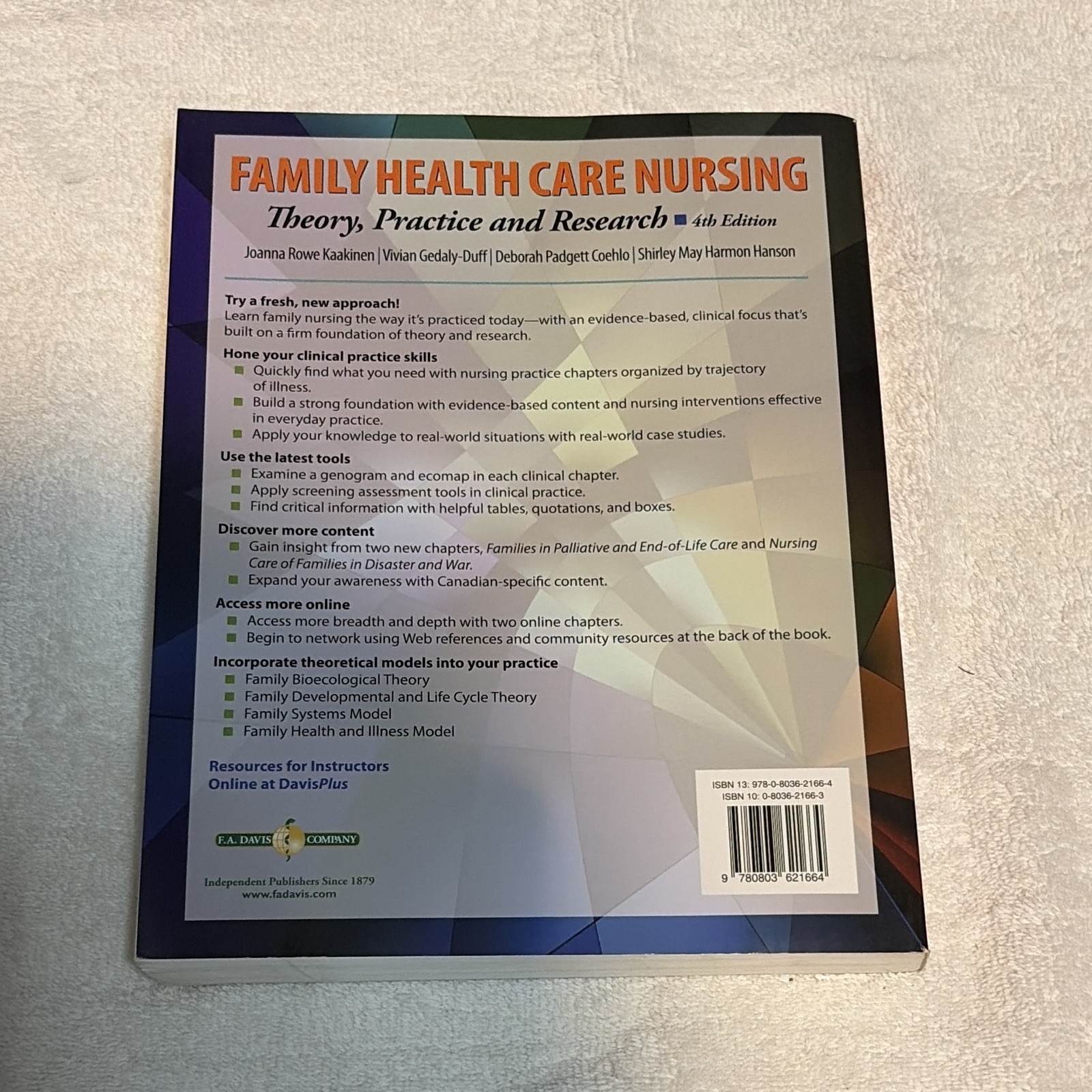 F.A. Davis Family Health Care Nursing 4th Ed Paperback 2010 Kaakinen Hanson