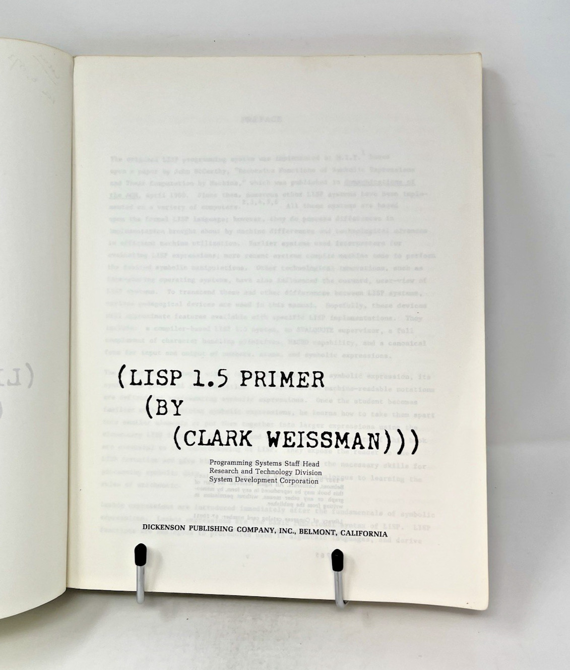 LISP 1.5 Primer – 1967 1st Edition SHIPS FREE