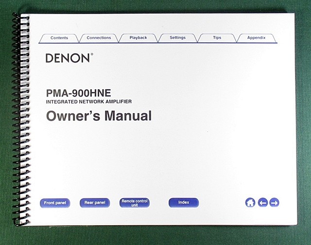 Denon PMA-900HNE Instruction Manual: Full Color 114 Pages & Protective Covers!