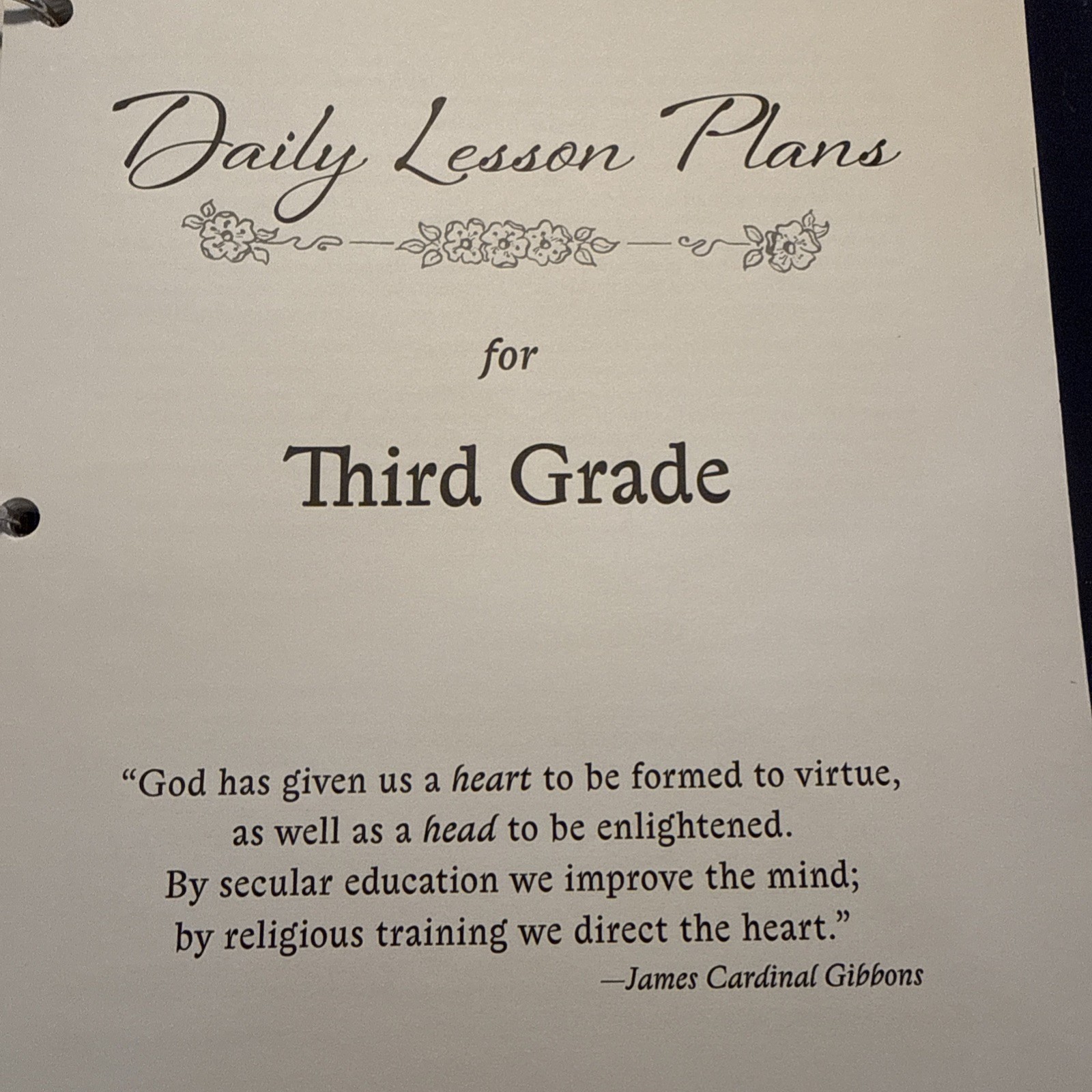 Catholic Heritage Curricula Third Grade Lesson Plans