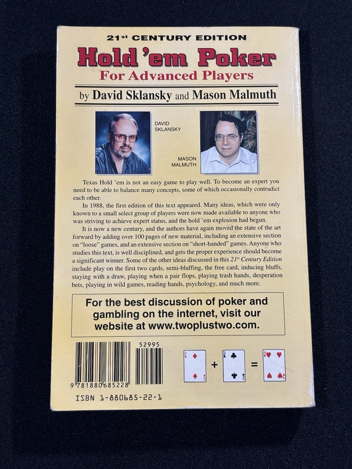 Hold ’em Poker for Advanced Players Sklansky Malmuth 21st Century Edition