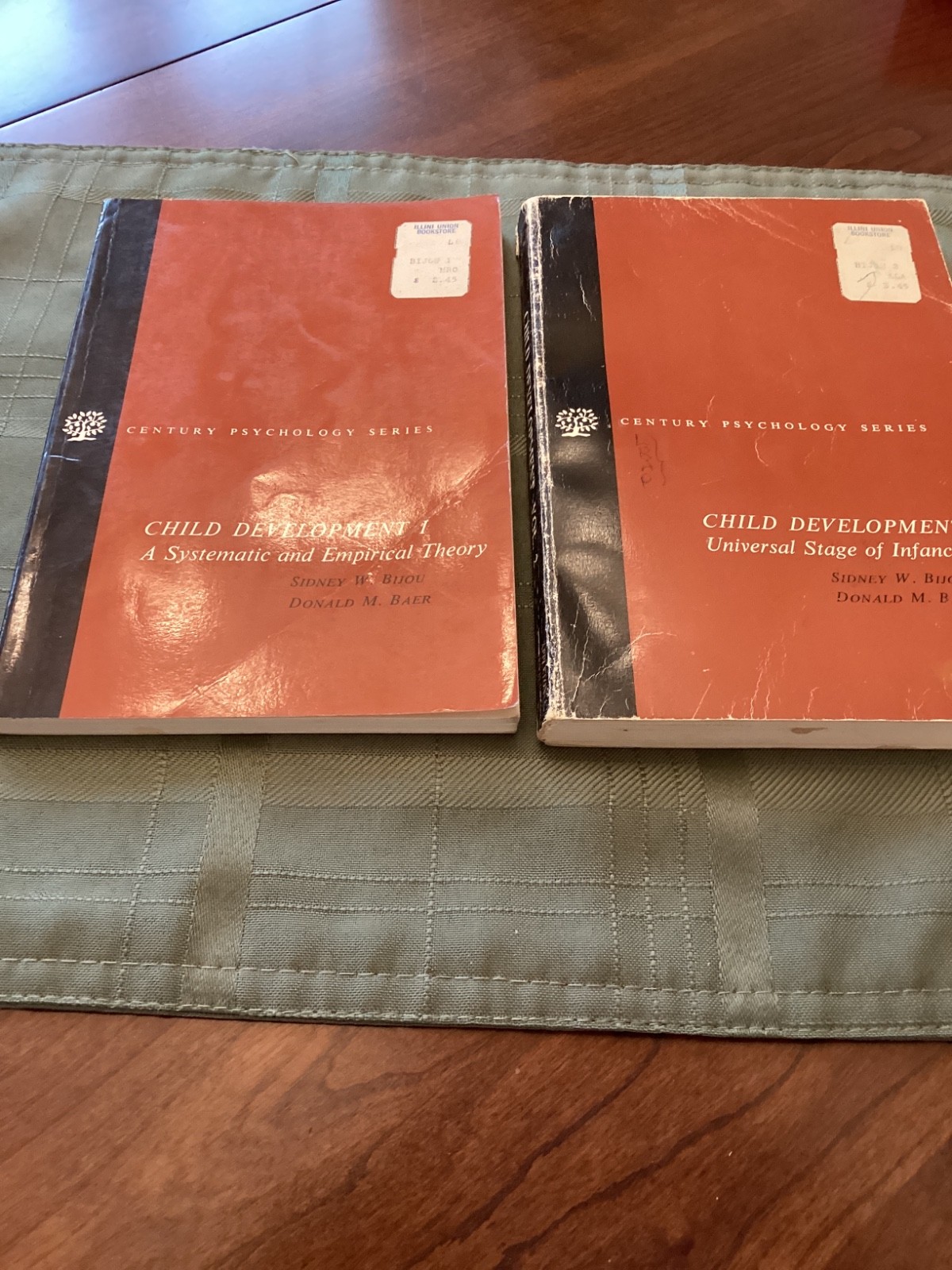 CHILD DEVELOPMENT I and II By Sidney W. Bijou Donald M. Baer Vintage HTF 2 Books