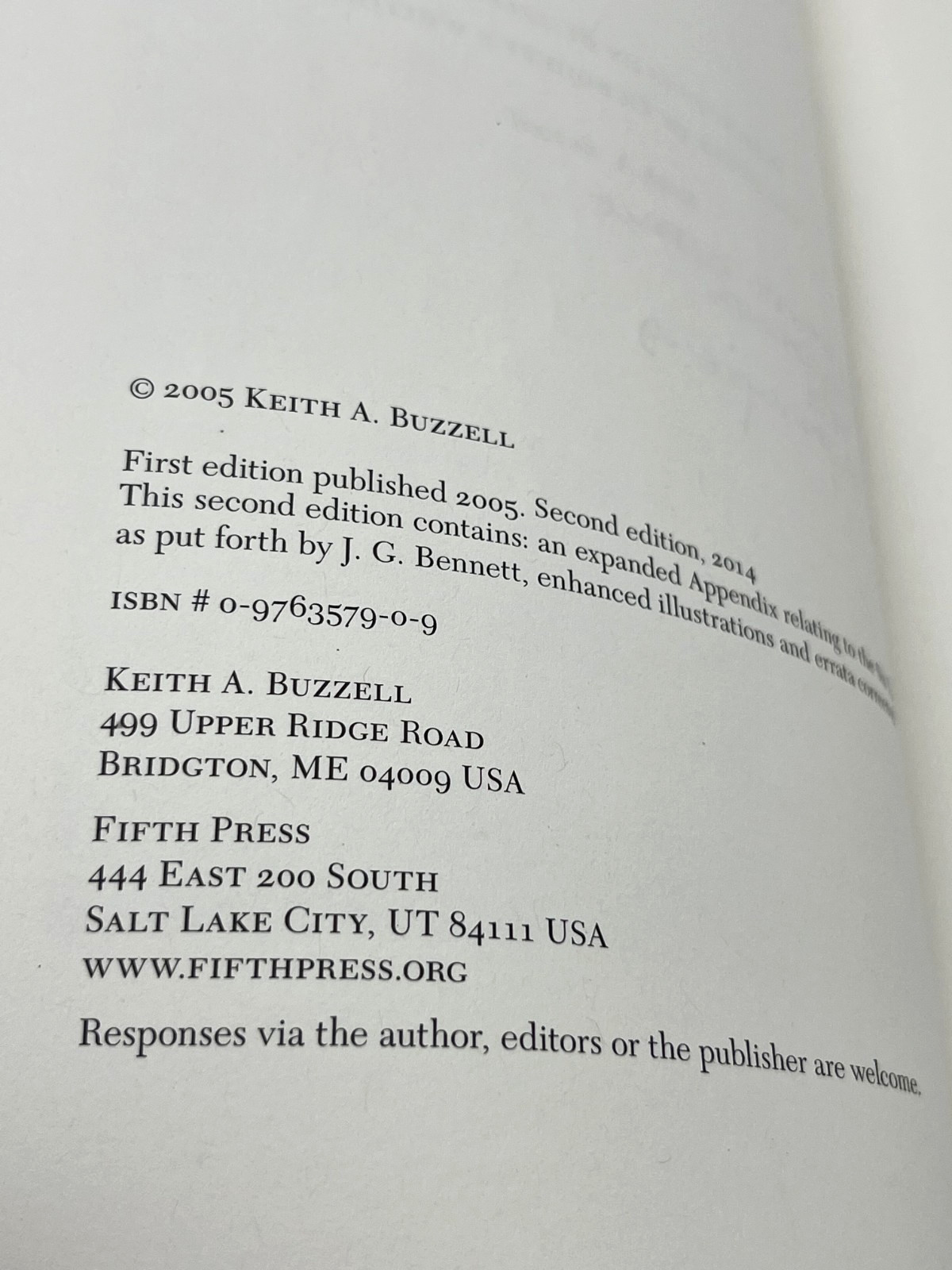 Keith Buzzell / PERSPECTIVES ON BEELZEBUB’S TALES AND OTHER OF GURDJIEFF’S PB Ed