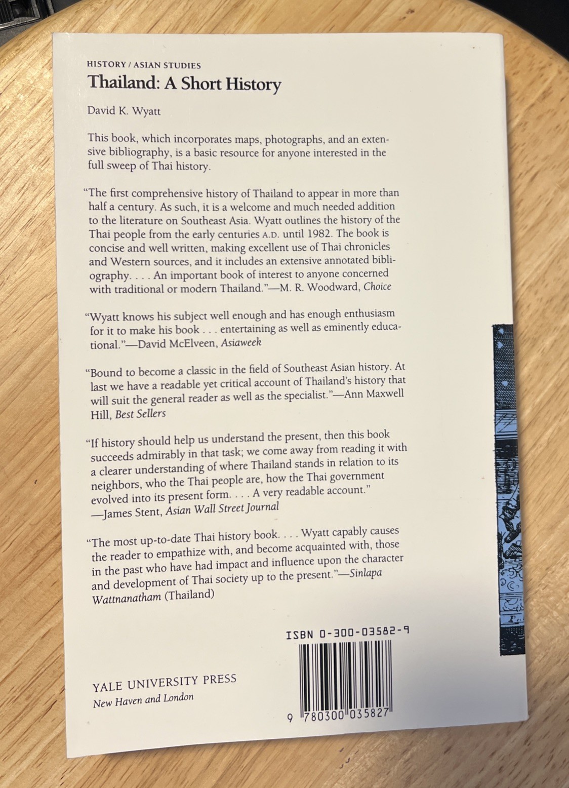 Thailand : A Short History by David K. Wyatt – 1986 – Paperback – D2