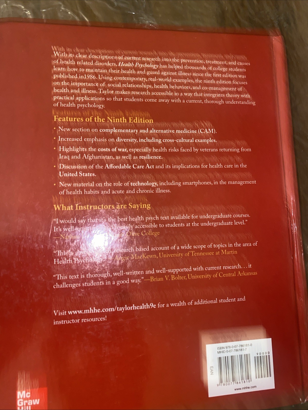 Health Psychology by Shelley E. Taylor (2014, Hardcover) – 9th edition