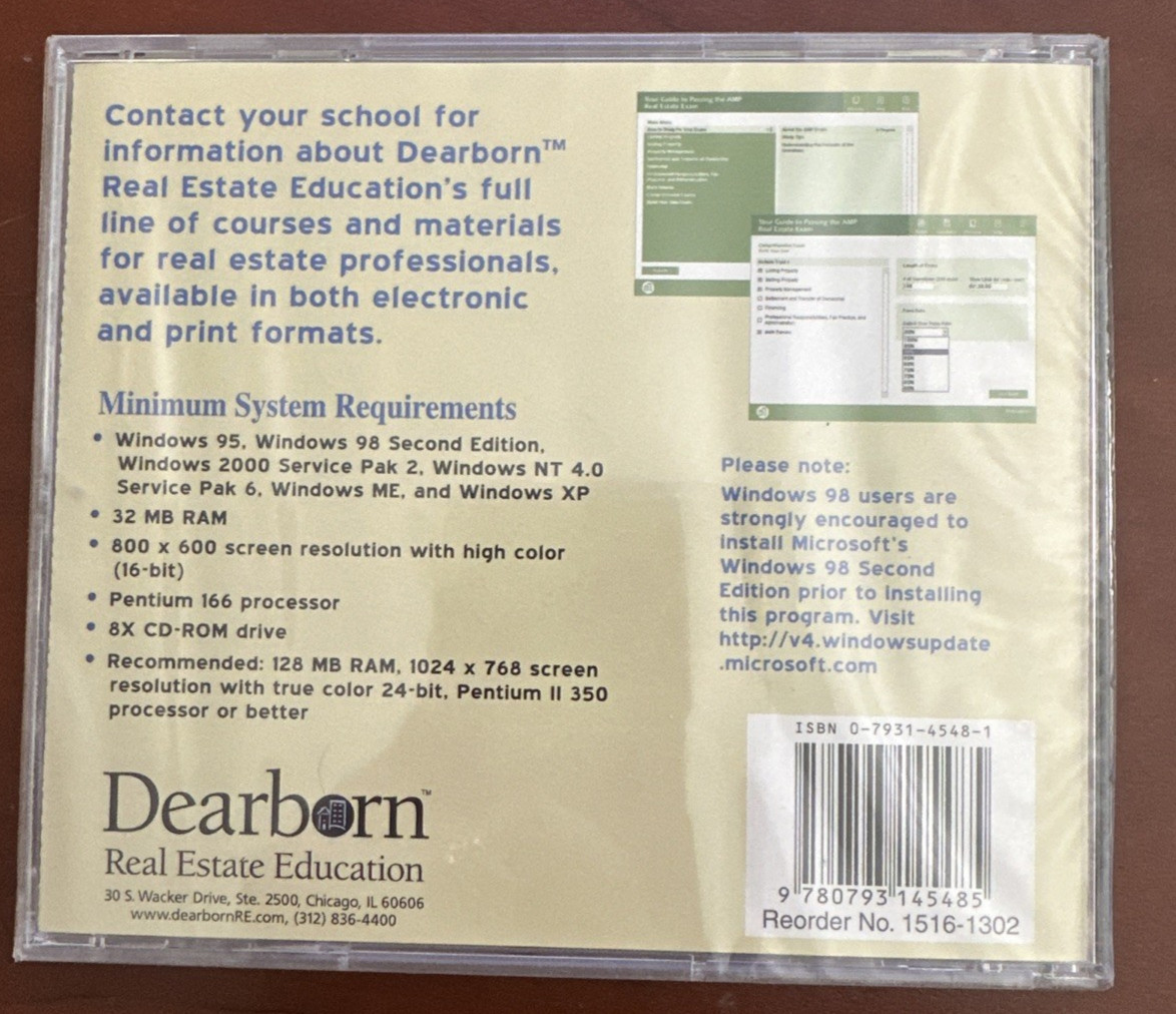 Guide To Passing The PSI Real Estate Exam Release 2.0 Real Estate Exam CD NEW