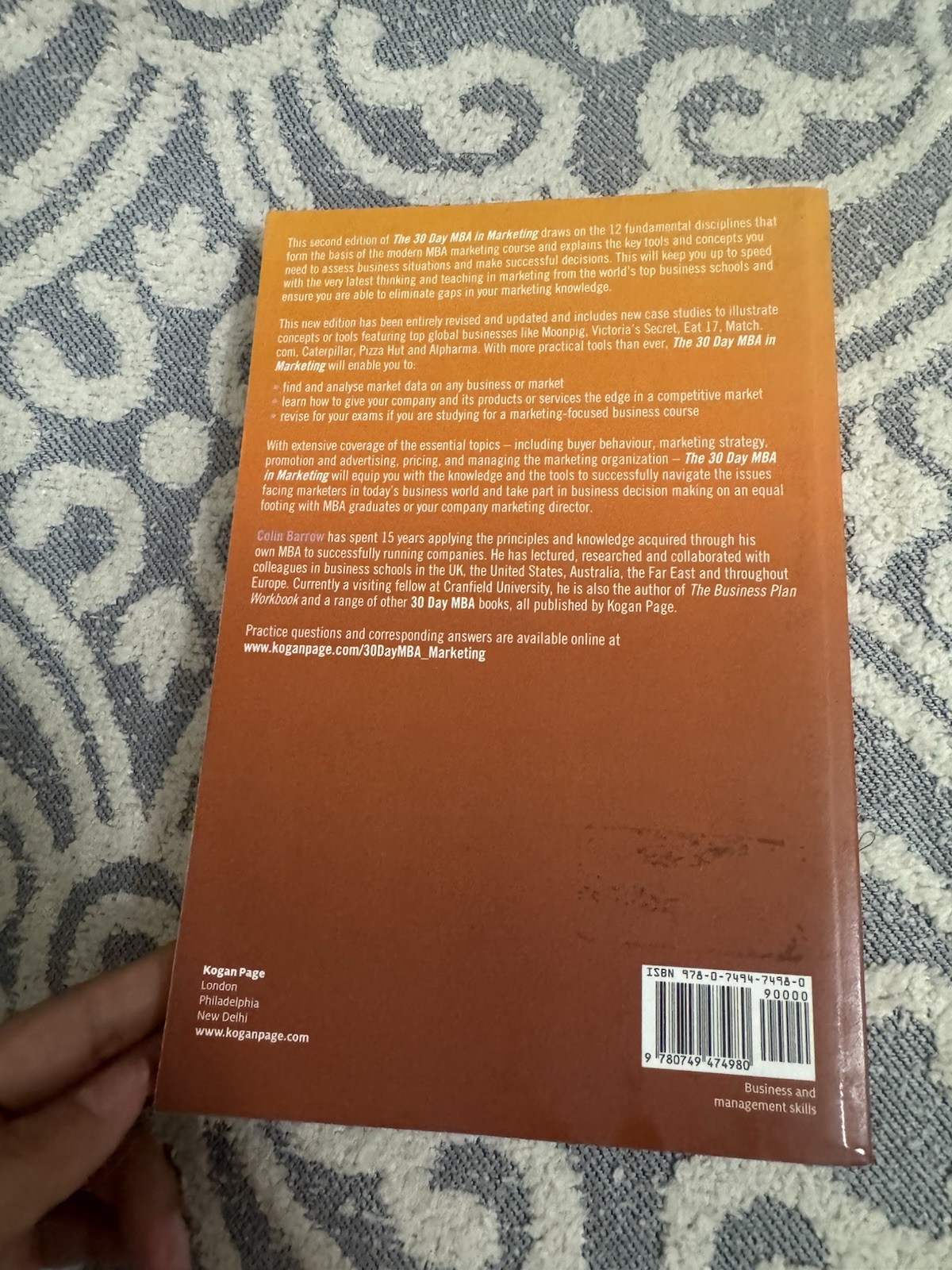 The 30 Day MBA in Marketing 2nd Edition by Colin Barrow paperback book